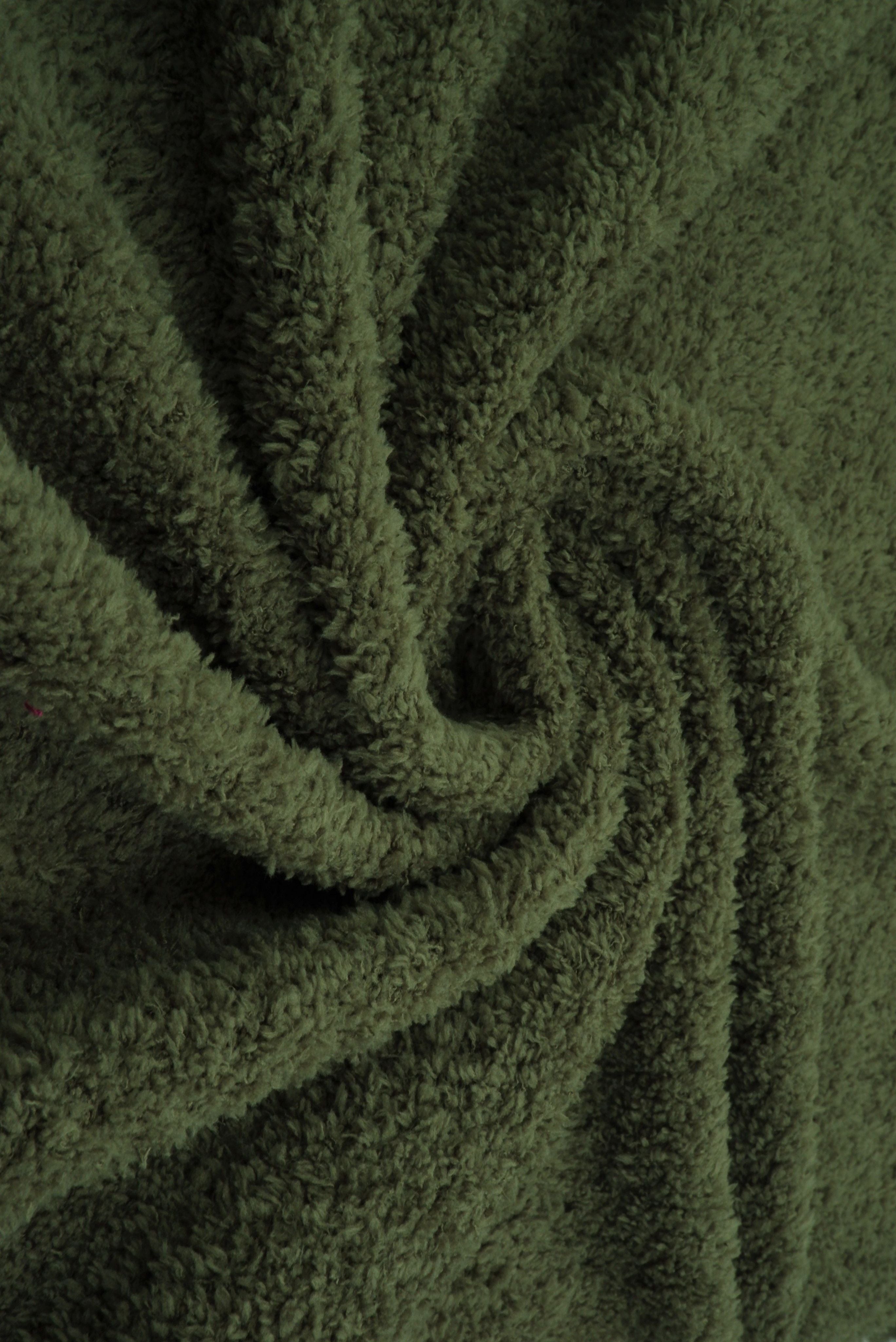 KNT4487 OLIVE VINTAGE ACTIVEWEAR BOTTOMS GREEN KNIT LOUNGEWEAR NO-PRINT OUTERWEAR POLYESTER SOLID SPANDEX STRETCH SWEATER