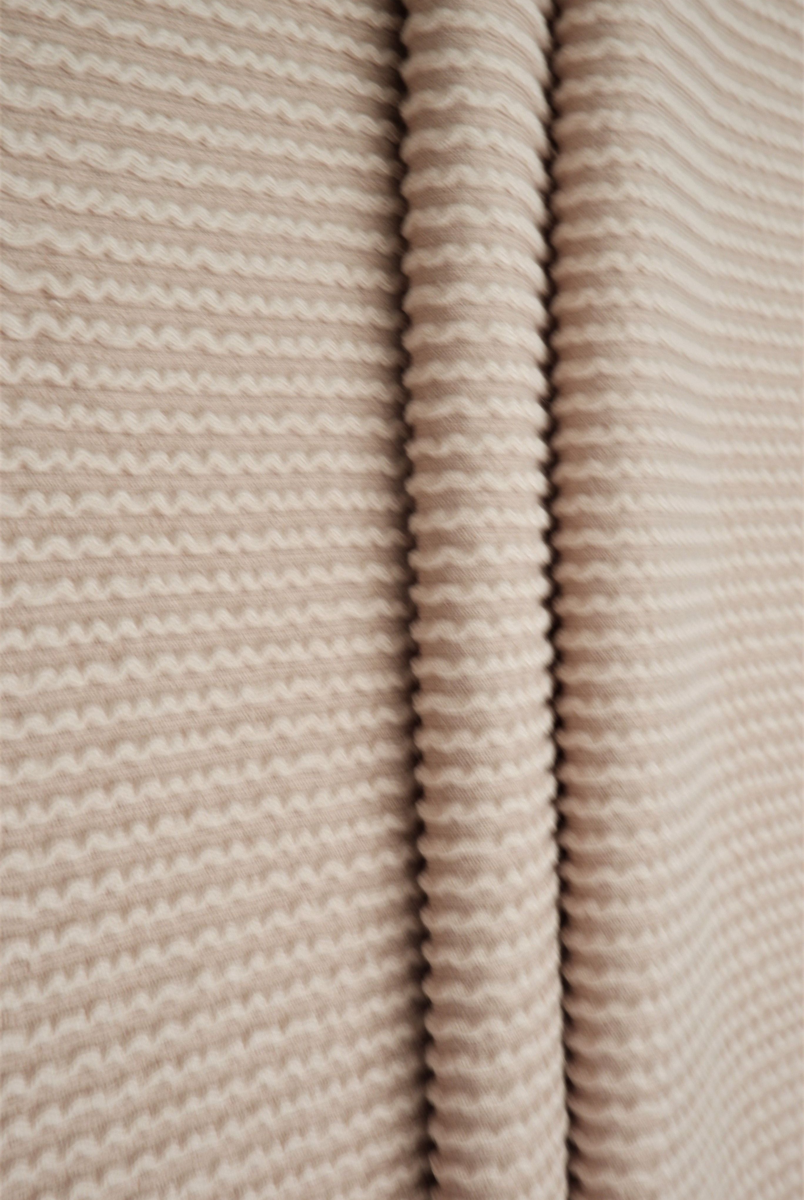 Jacquard Double Knit Rib Stretch Fabric - KNT4463