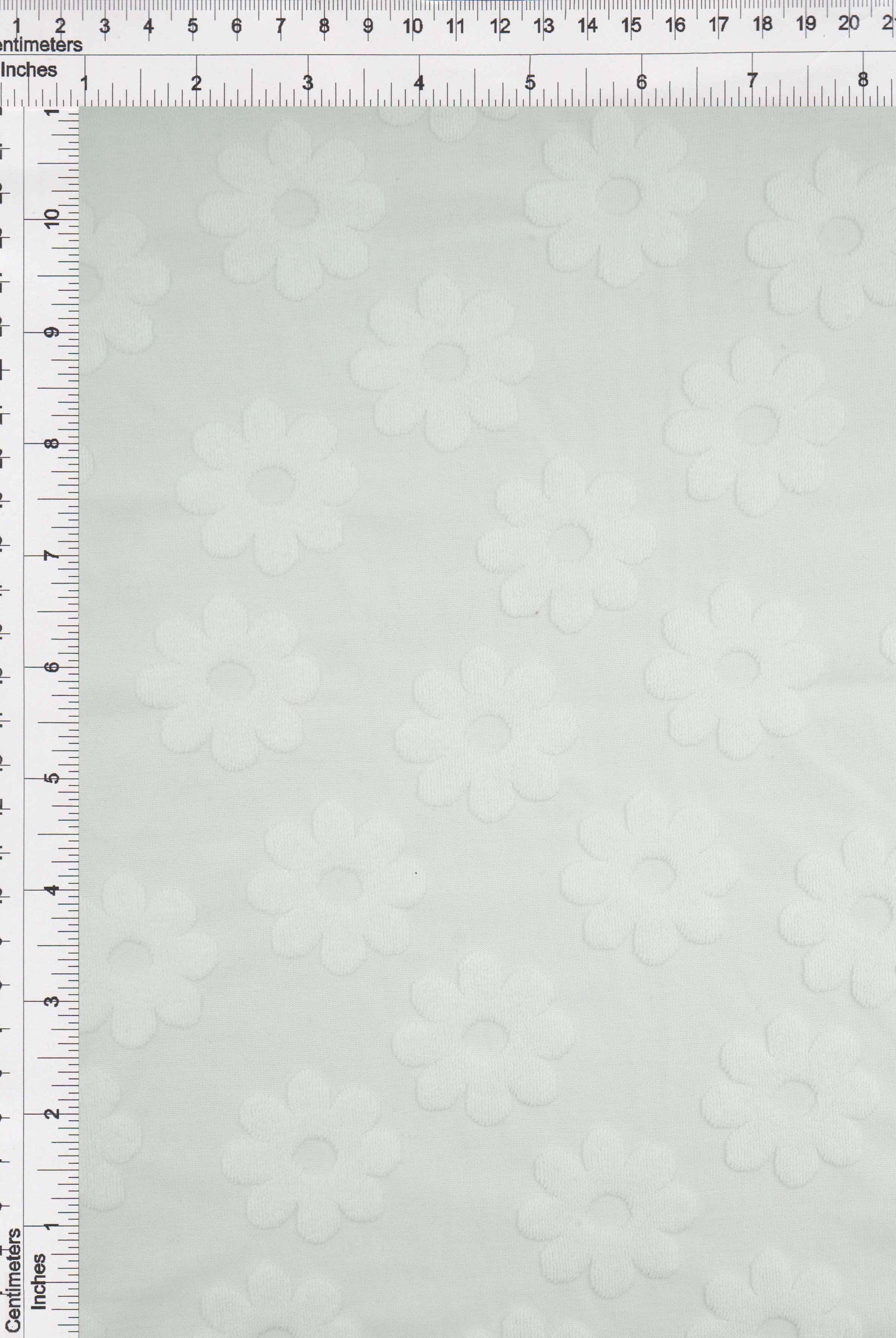 JACQ-4480 OPTIC WHITE BOTTOMS DAISY FLOWER DRESS GEOMETRIC JACQUARD KNIT LIVERPOOL OUTERWEAR PANTS POLYESTER SKIRTS SOLID SPANDEX STRETCH SWEATER TOPS