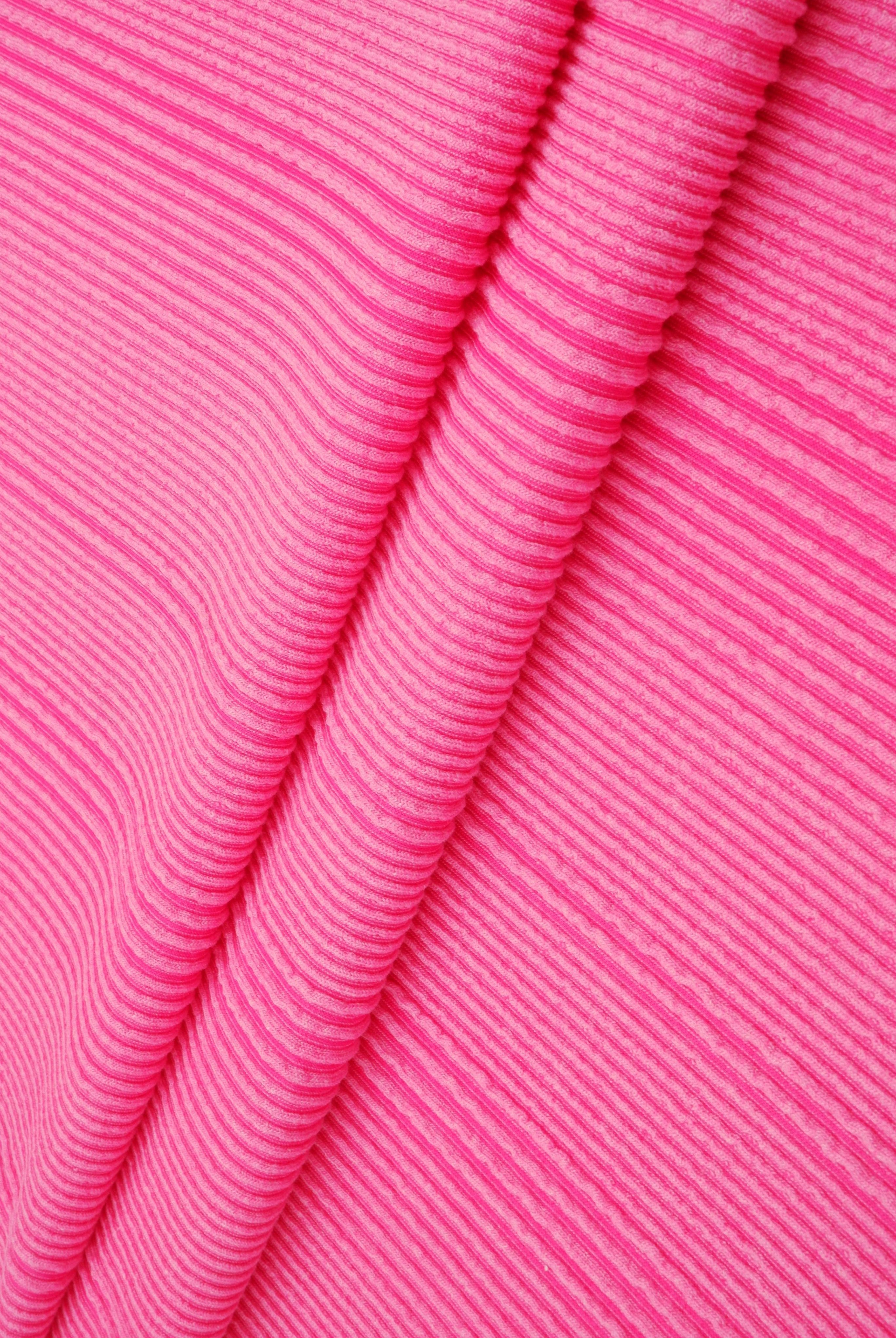 KNT4495 PINK HOT ACTIVEWEAR BODYSUIT BOTTOMS DRESS JACQUARD KNIT NO-PRINT POLYESTER RAYON RIB SOLID-B SPANDEX STRETCH SWEATER TOPS URBAN VARIEGATED