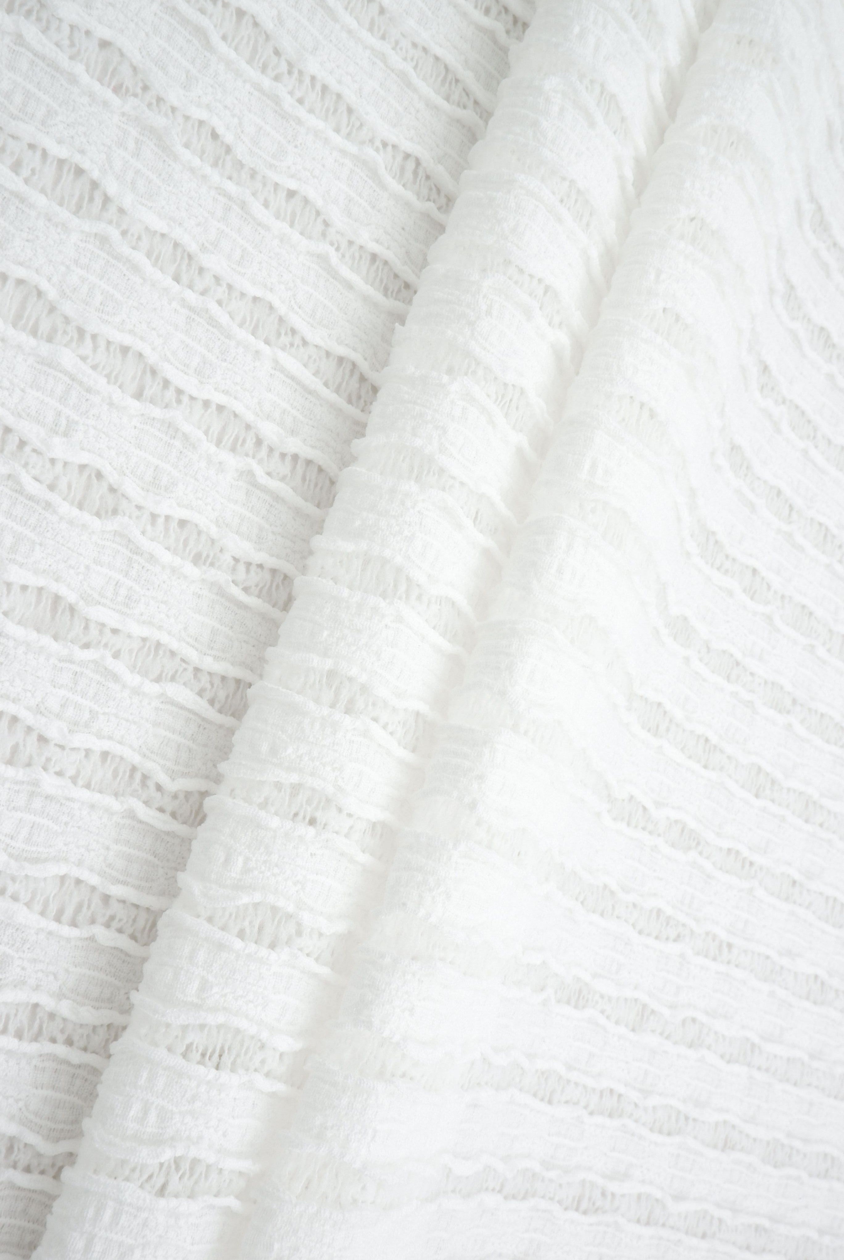 LACE4508 WHITE OPTIC BLOUSE BODYSUIT BOTTOMS DRESS LACE PANTS POLYESTER SKIRTS SOLID SPANDEX STRIPE TOPS