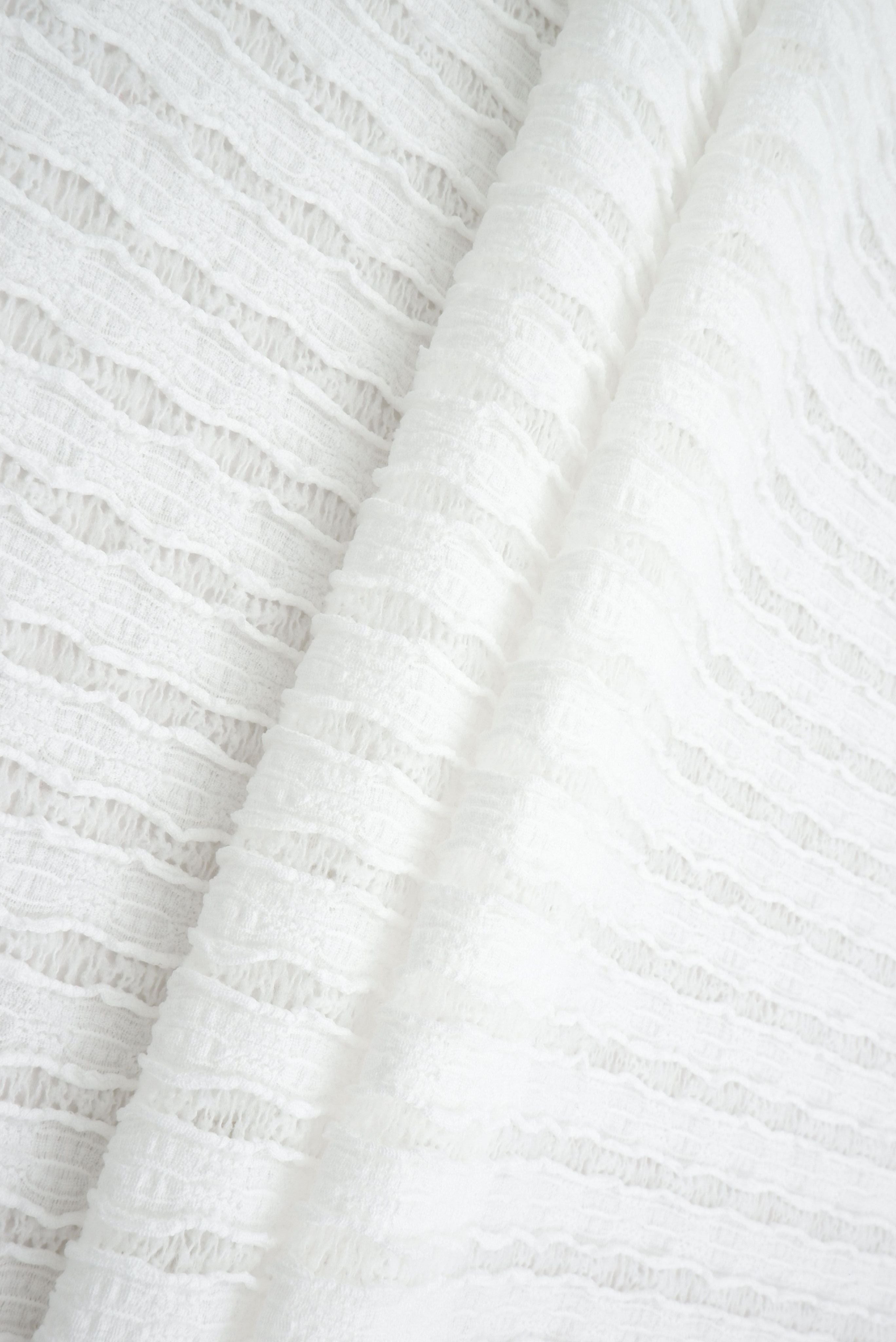 LACE4508 WHITE OPTIC BLOUSE BODYSUIT BOTTOMS DRESS LACE PANTS POLYESTER SKIRTS SOLID SPANDEX STRIPE TOPS