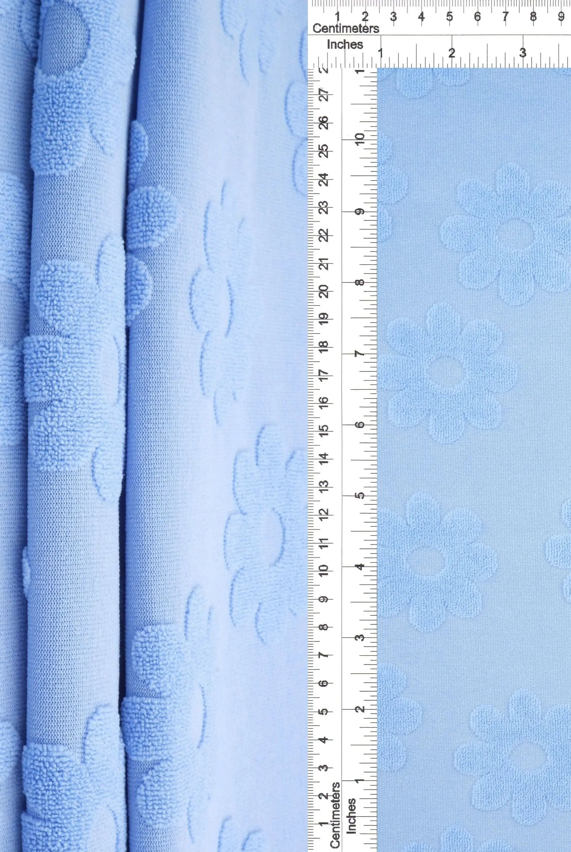 JACQ-4480 BLUE LT BOTTOMS DAISY FLOWER DRESS GEOMETRIC JACQUARD KNIT LIVERPOOL OUTERWEAR PANTS POLYESTER SKIRTS SOLID SPANDEX STRETCH SWEATER TOPS