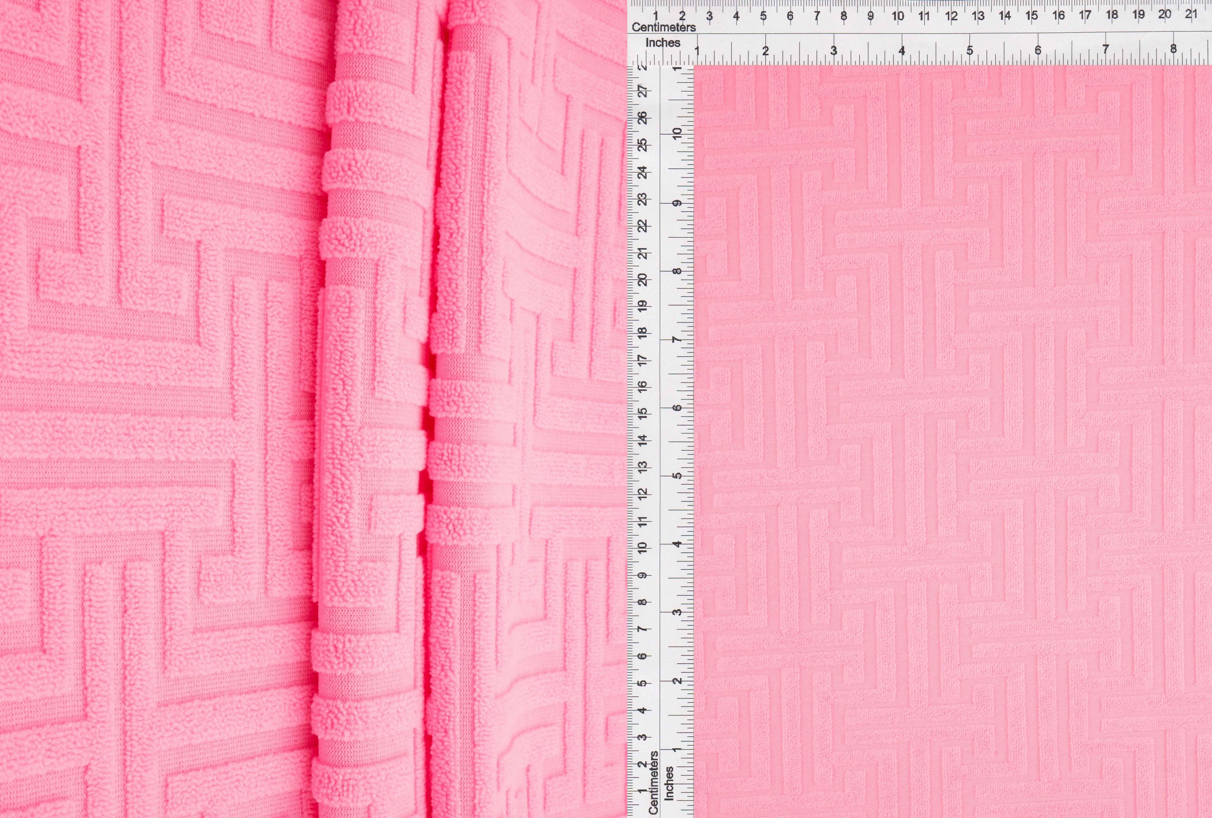 JACQ-4475 PINK LT. BOTTOMS DRESS GEOMETRIC JACQUARD KNIT LIVERPOOL OUTERWEAR PANTS POLYESTER SKIRTS SOLID SPANDEX STRETCH SWEATER TOPS