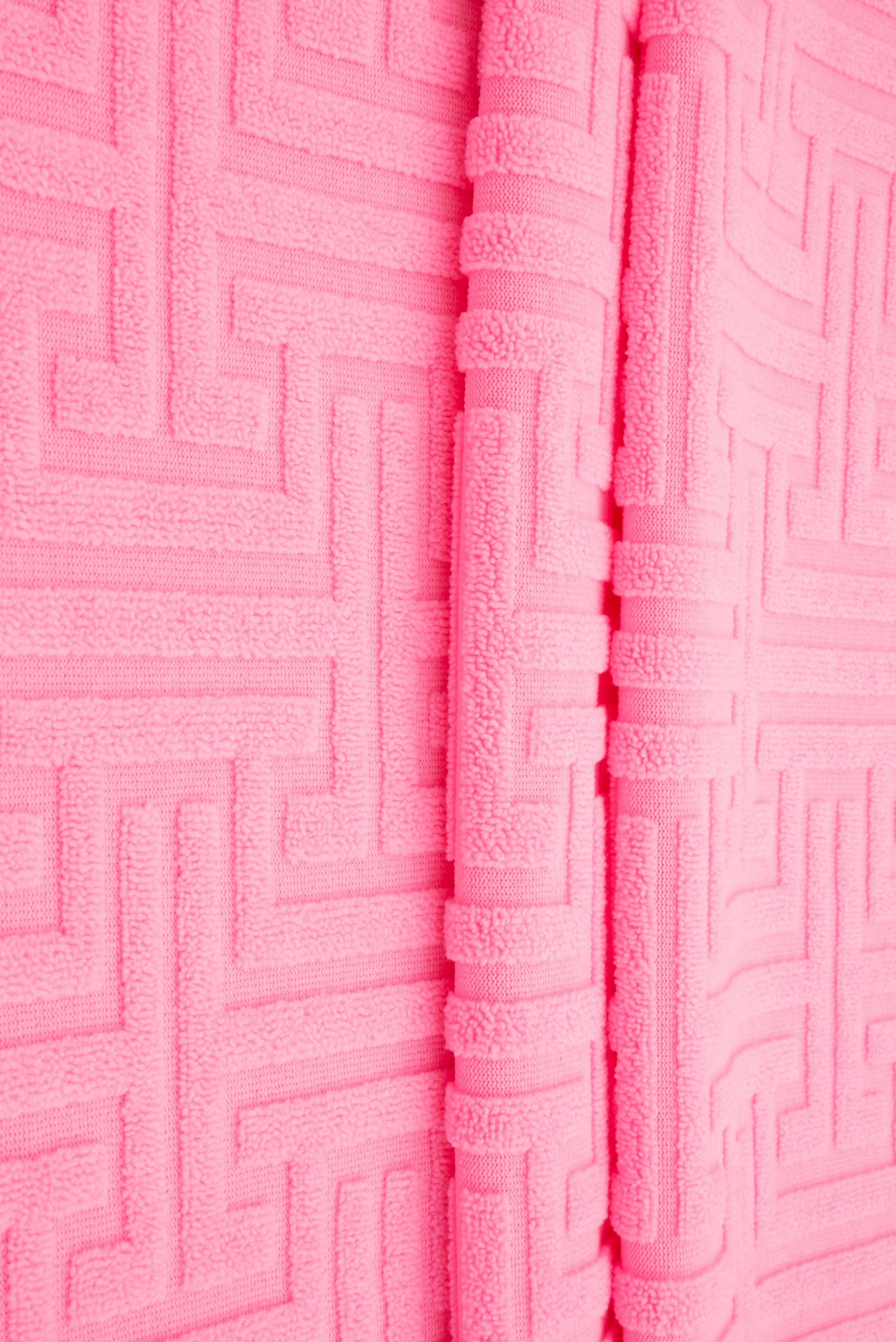 JACQ-4475 PINK LT. BOTTOMS DRESS GEOMETRIC JACQUARD KNIT LIVERPOOL OUTERWEAR PANTS POLYESTER SKIRTS SOLID SPANDEX STRETCH SWEATER TOPS