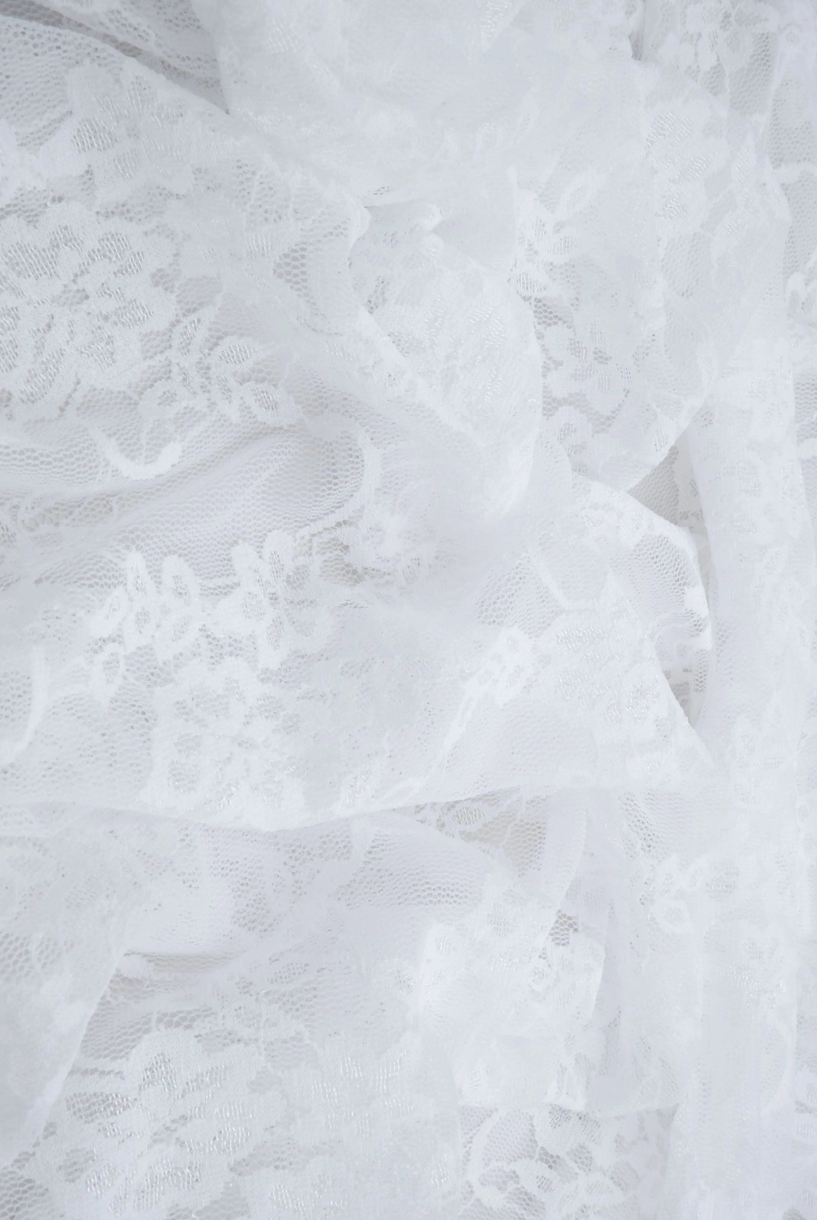 LACE-1483 OFF-WHITE BLOUSE BOTTOMS CAMI CREAM DRESS FLORAL IVORY LACE LOUNGEWEAR NYLON SKIRTS SOLID SPANDEX TOPS WHITE