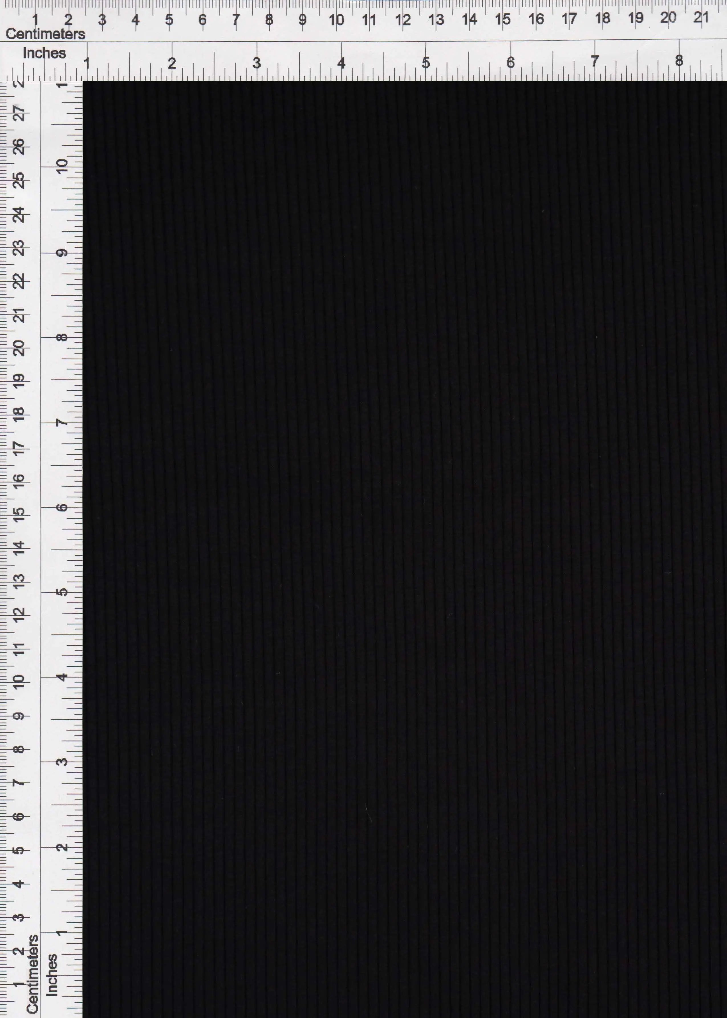 Heavy Rib Solid Knit Black Ivory - KNT4513