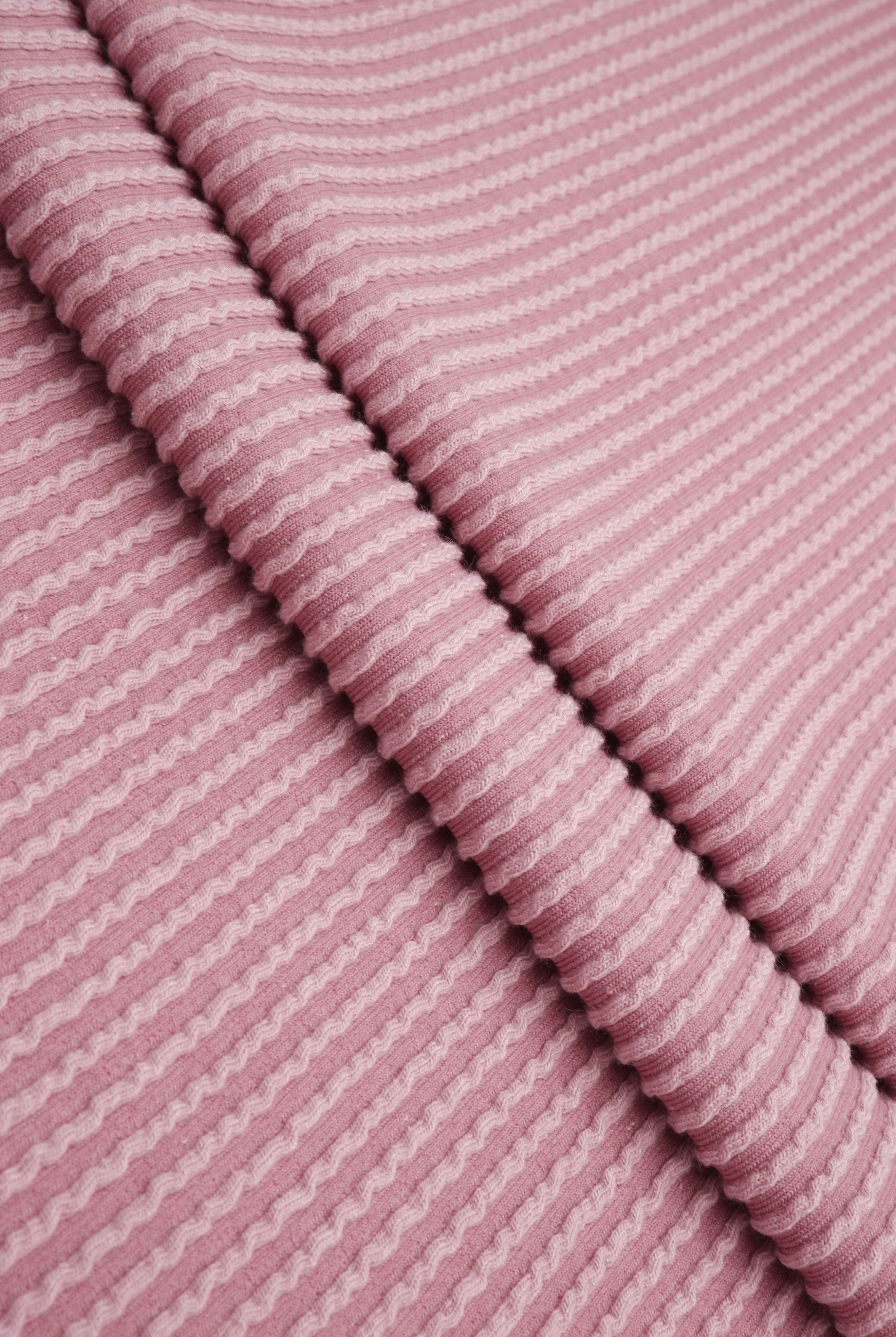 Jacquard Double Knit Rib Stretch Fabric - KNT4463