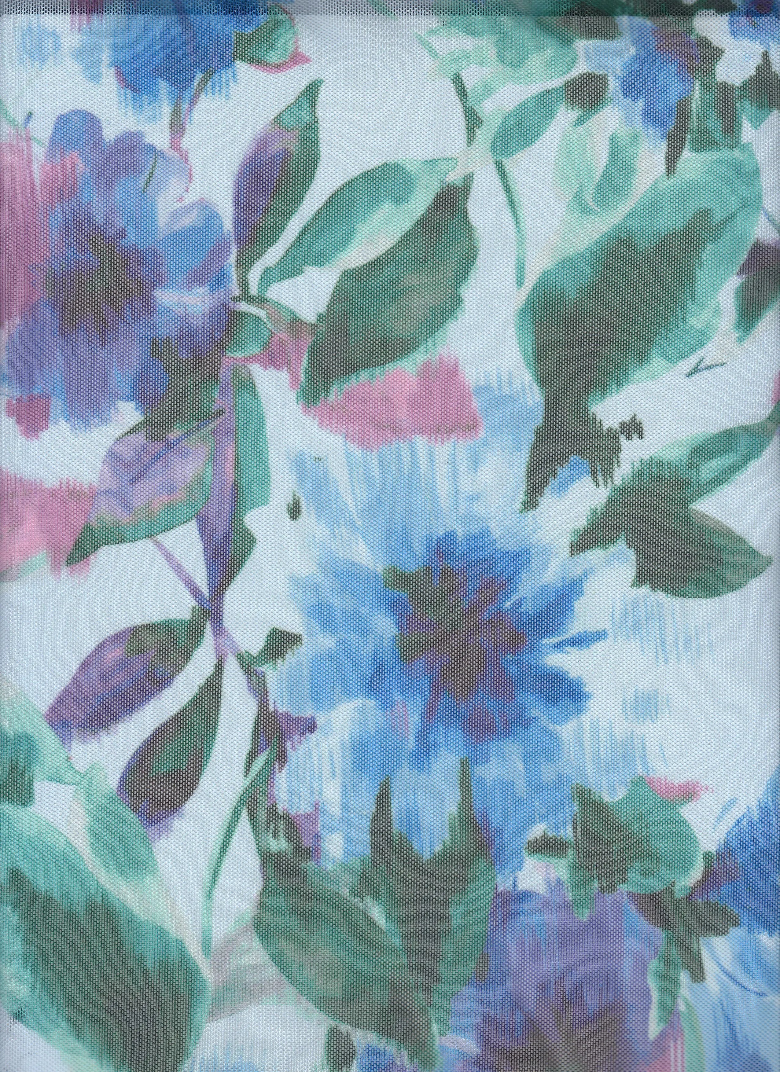 Floral Digital Mesh Flocking Fabric - MESH-MS11302D
