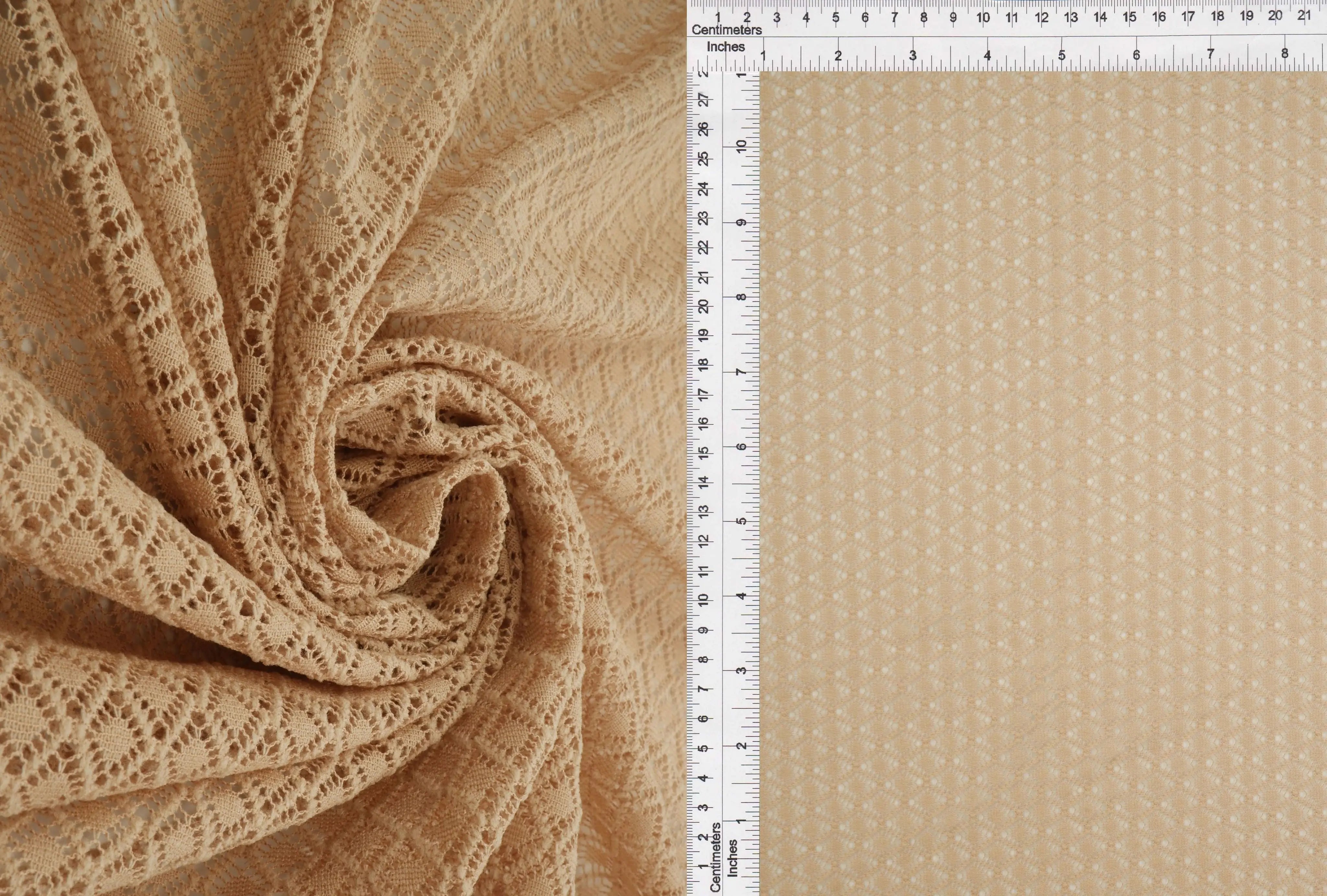 KNT4536 TAN BLOUSE BODYSUIT CAMI DRESS KNIT LACE LOUNGEWEAR NO-PRINT POLYESTER SKIRTS SOLID SPANDEX STRETCH SWEATSHIRT T-SHIRT TOPS TUNICS