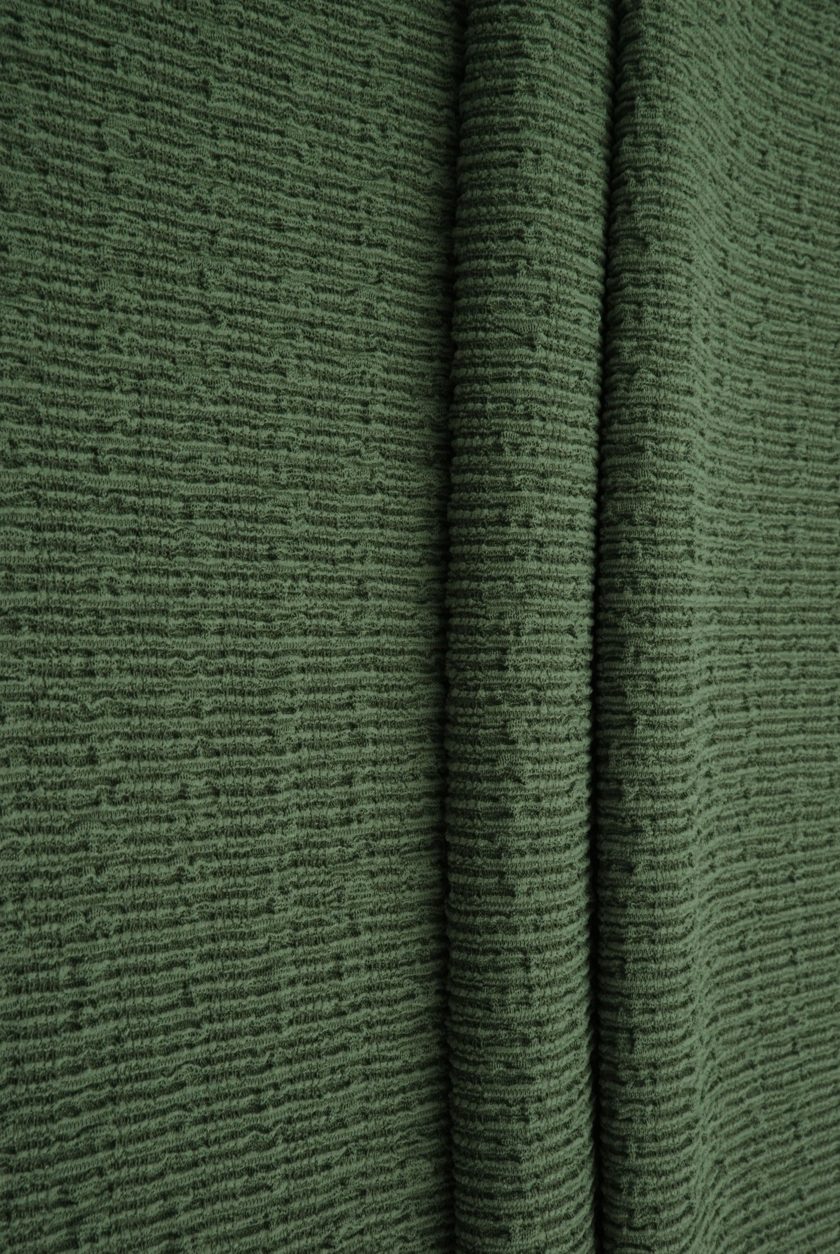 CRP4473 OLIVE VINTAGE ACTIVEWEAR BODYSUIT BOTTOMS CREPE DRESS JERSEY NO-PRINT POLYESTER SOLID SPANDEX WOVEN