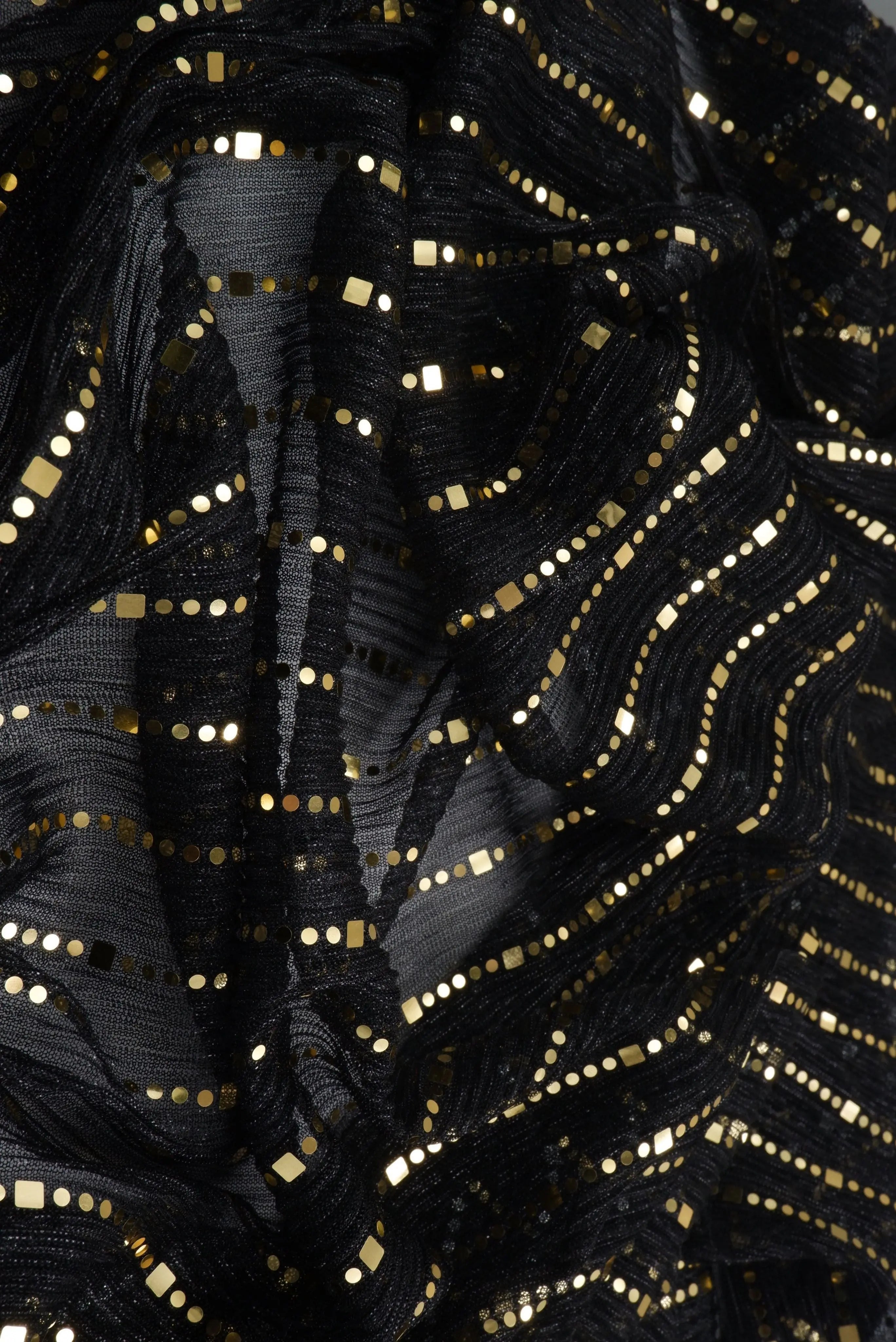 Metallic Pleated Knit Fabric - KNT4546
