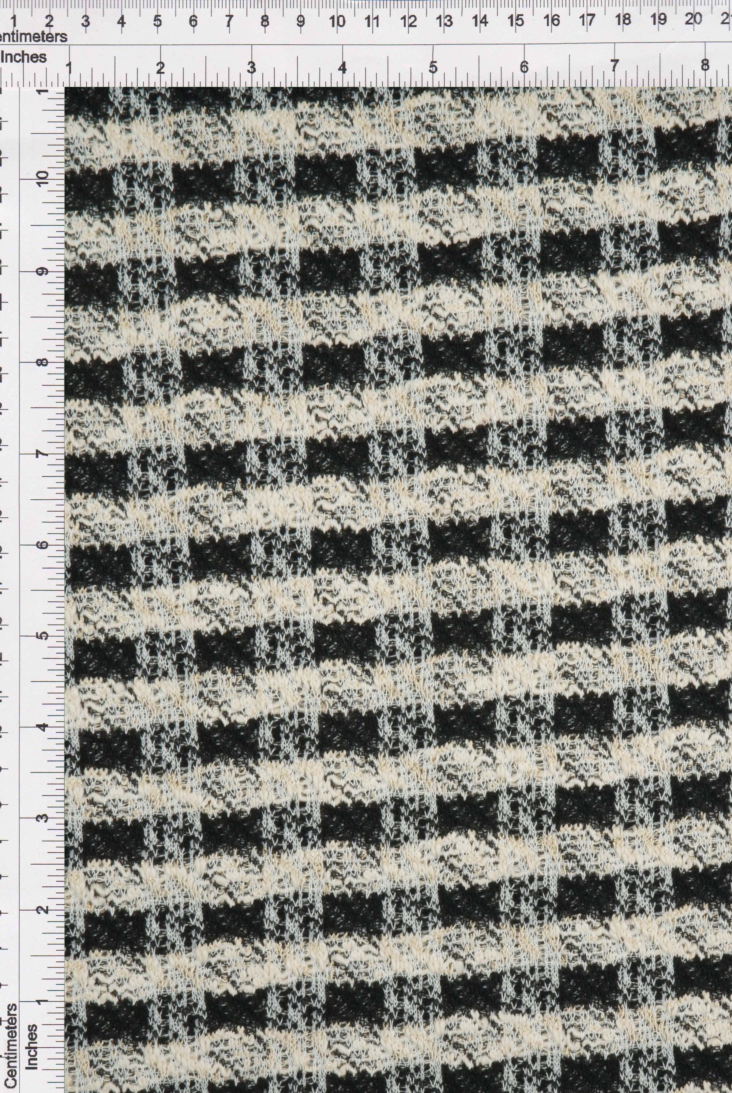Checkered Boucle Knit Fabric - KNT4549