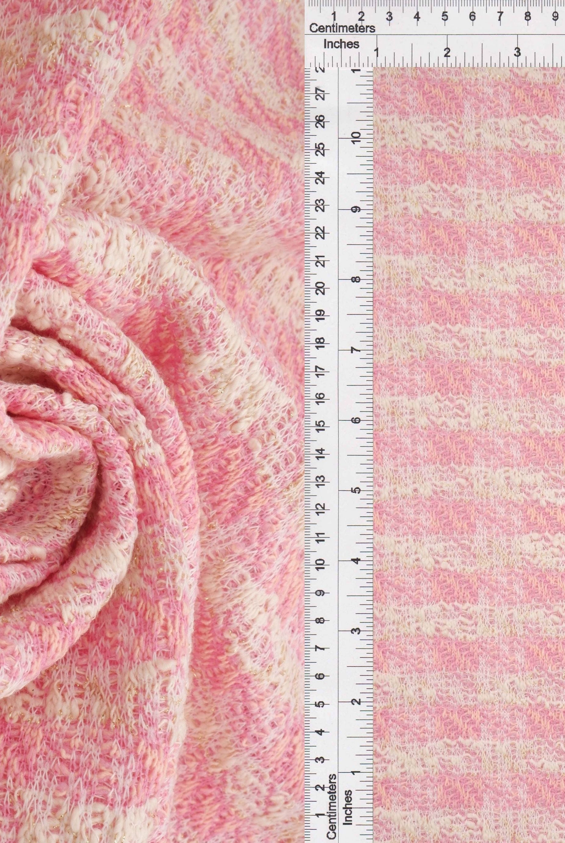 Checkered Boucle Knit Fabric - KNT4549