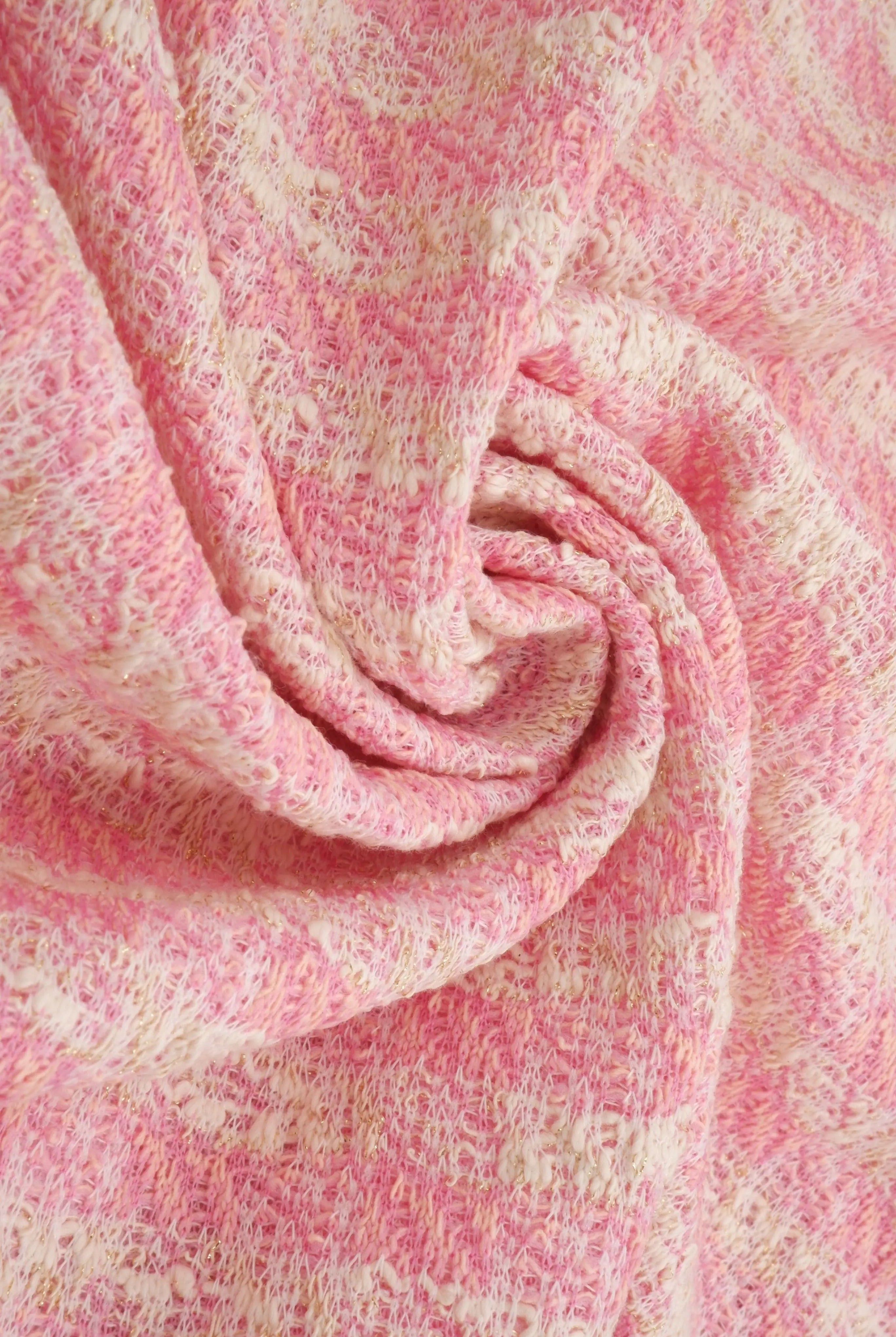 KNT4549 PINK BOTTOMS CHECKERED COTTON DRESS KNIT OUTERWEAR PANTS POLYESTER SKIRTS SPANDEX STRETCH TUNICS YARN DYED