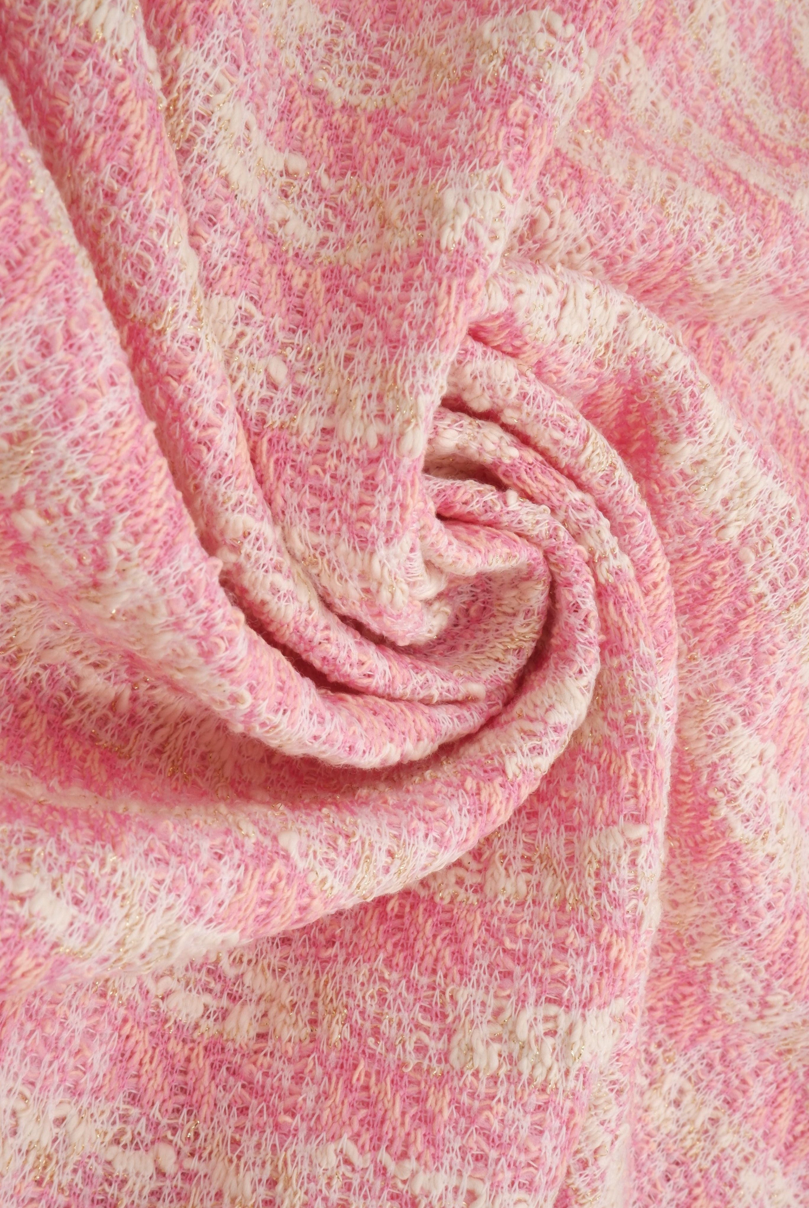 Checkered Boucle Knit Fabric - KNT4549