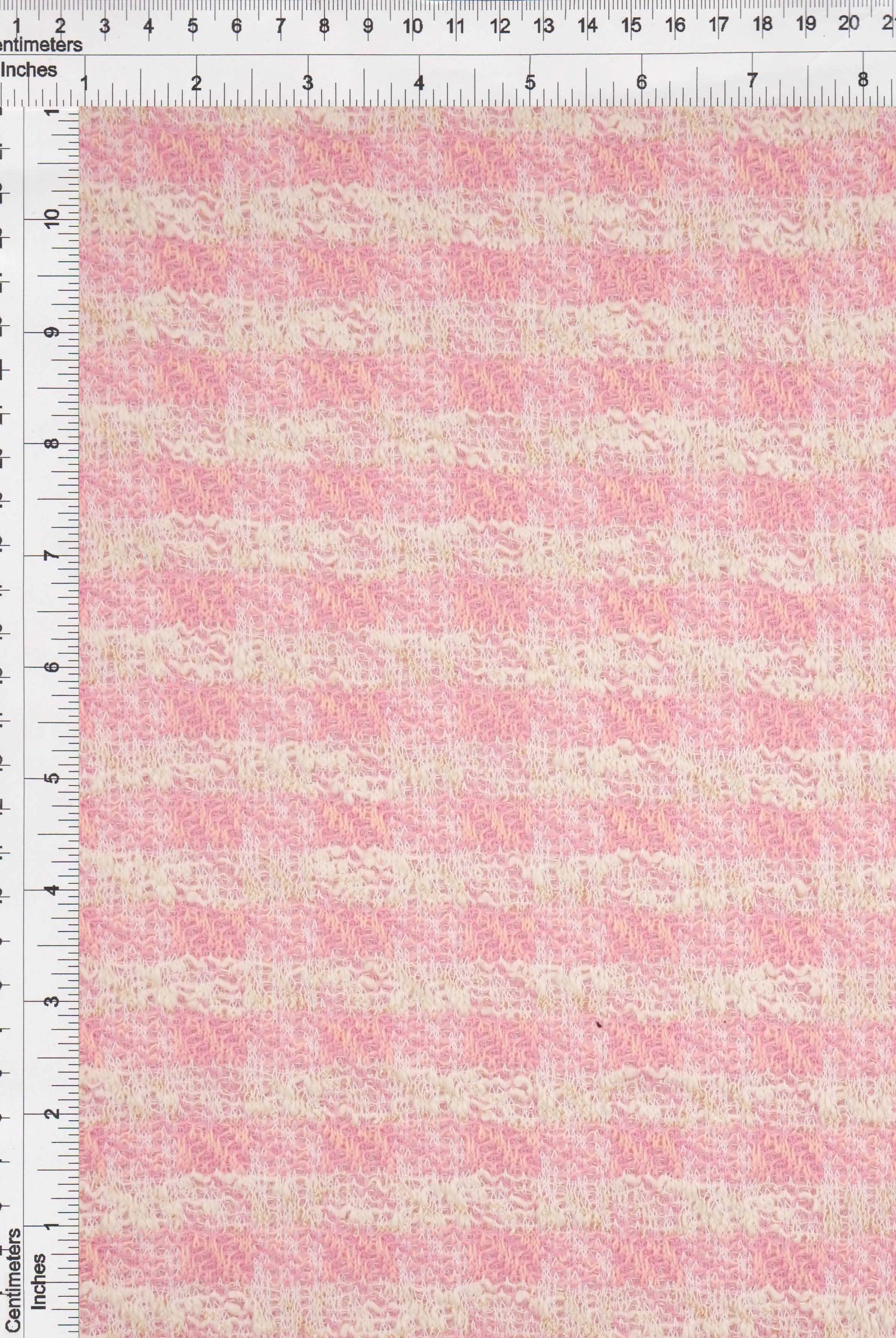 KNT4549 PINK BOTTOMS CHECKERED COTTON DRESS KNIT OUTERWEAR PANTS POLYESTER SKIRTS SPANDEX STRETCH TUNICS YARN DYED