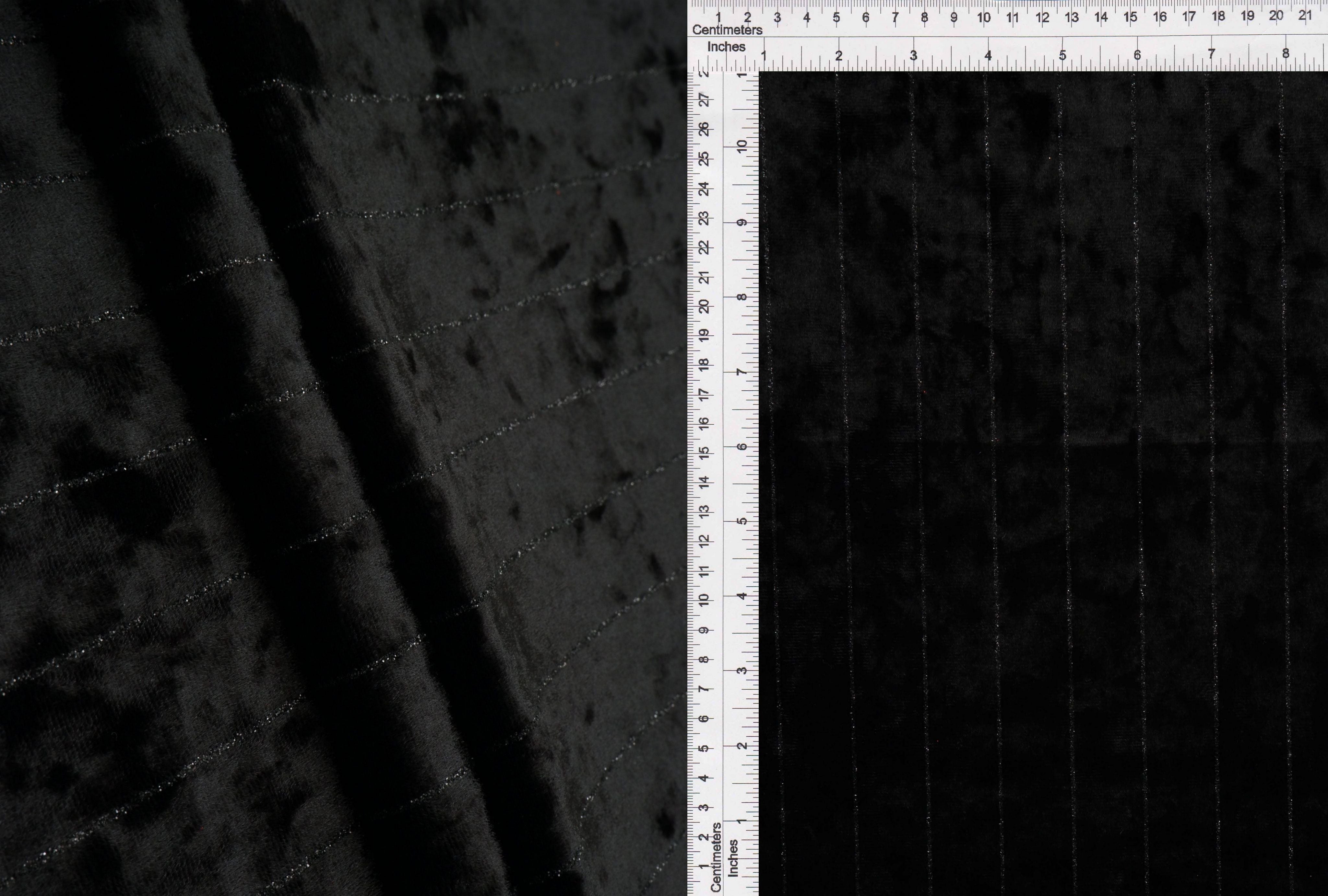 Velvet Glitter Stripe Knit Fabric - KNT4551