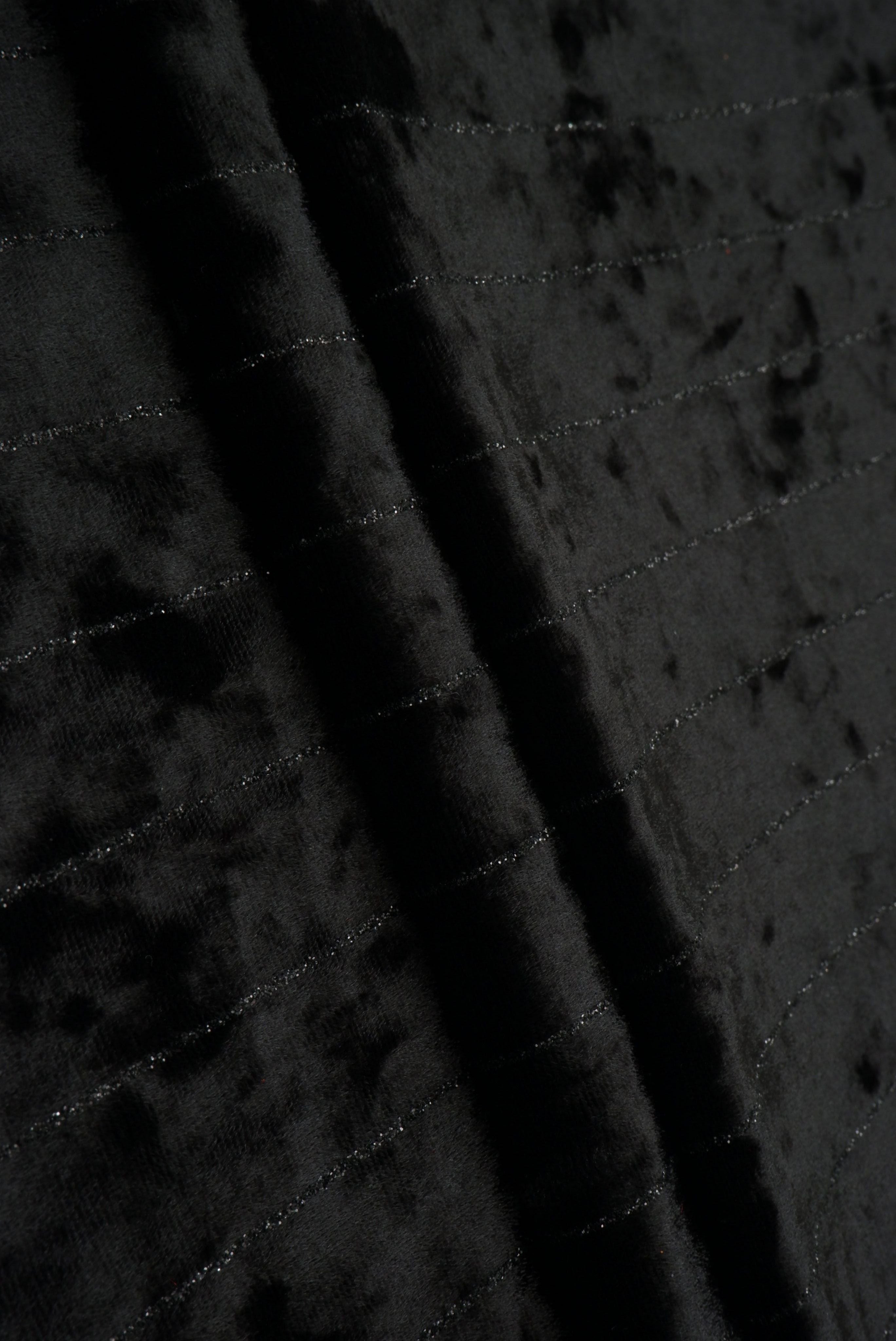 Velvet Glitter Stripe Knit Fabric - KNT4551