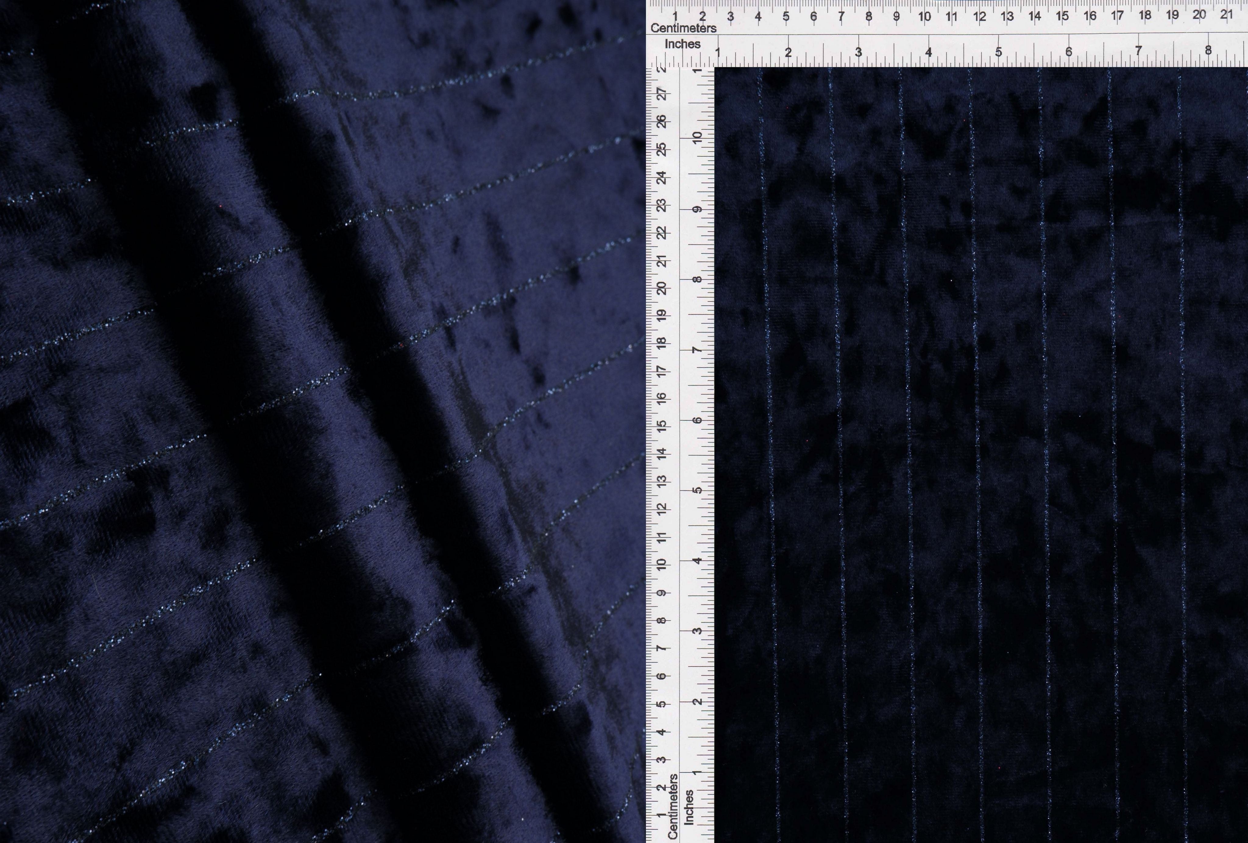 Velvet Glitter Stripe Knit Fabric - KNT4551