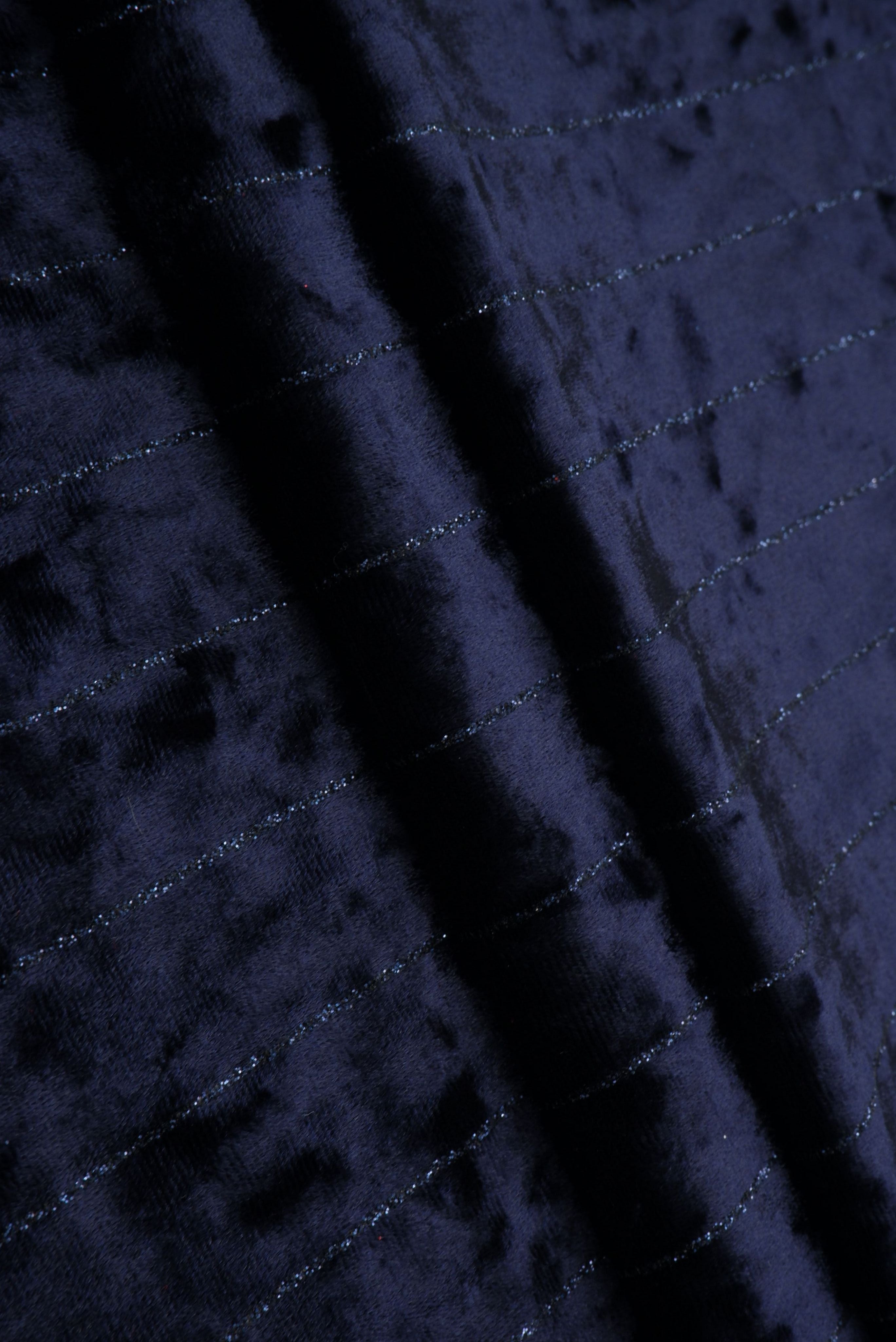 Velvet Glitter Stripe Knit Fabric - KNT4551