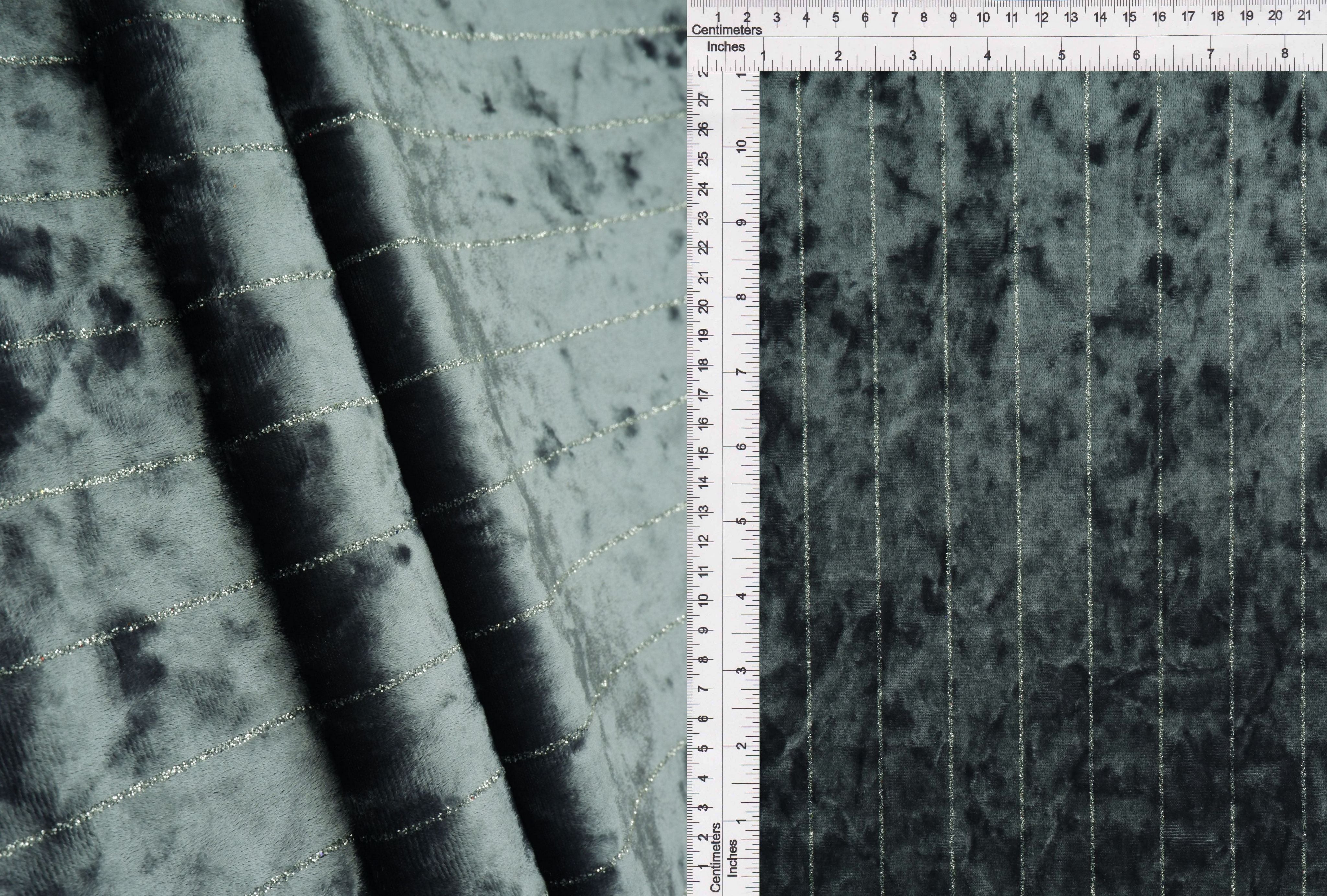 Velvet Glitter Stripe Knit Fabric - KNT4551