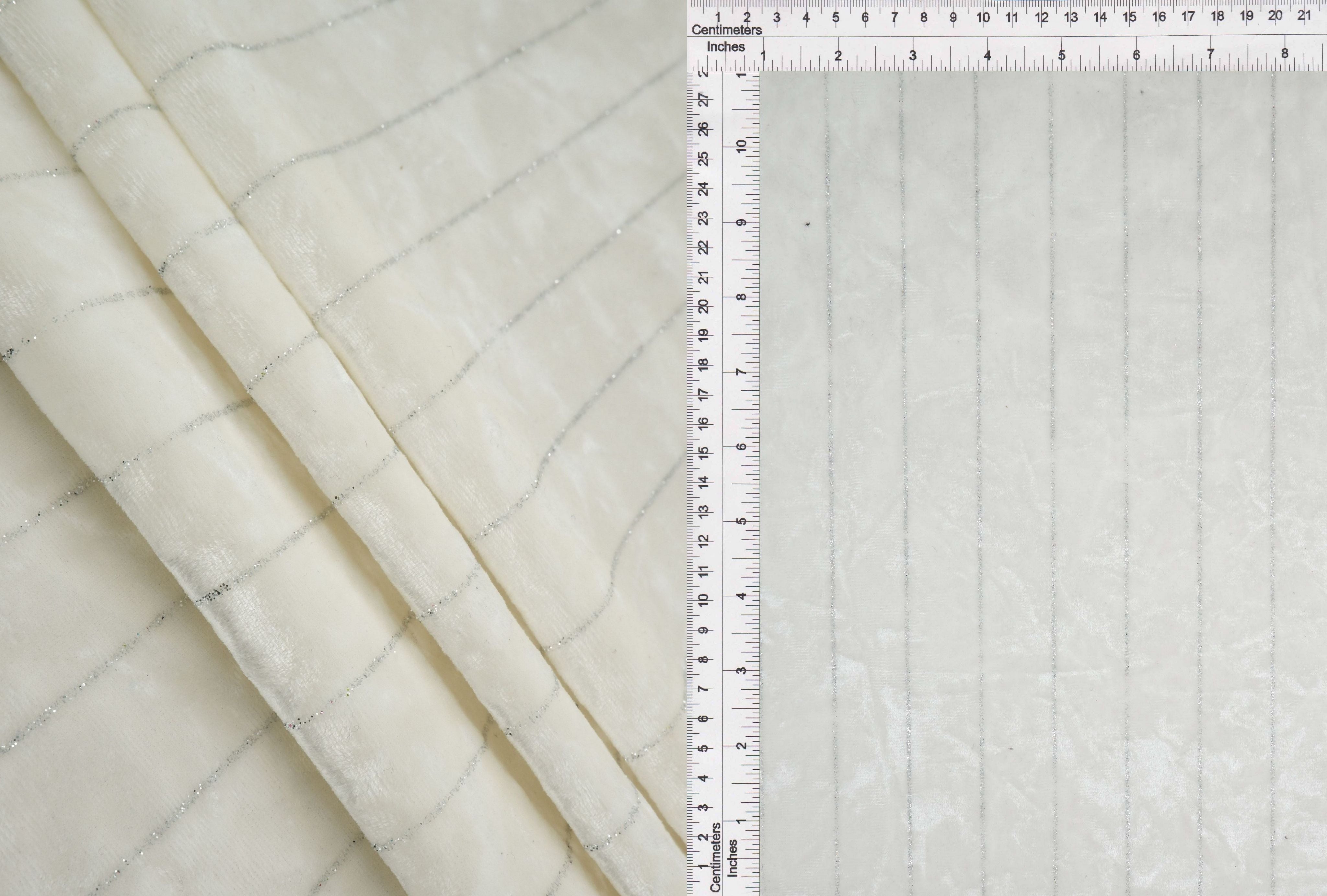 Velvet Glitter Stripe Knit Fabric - KNT4551