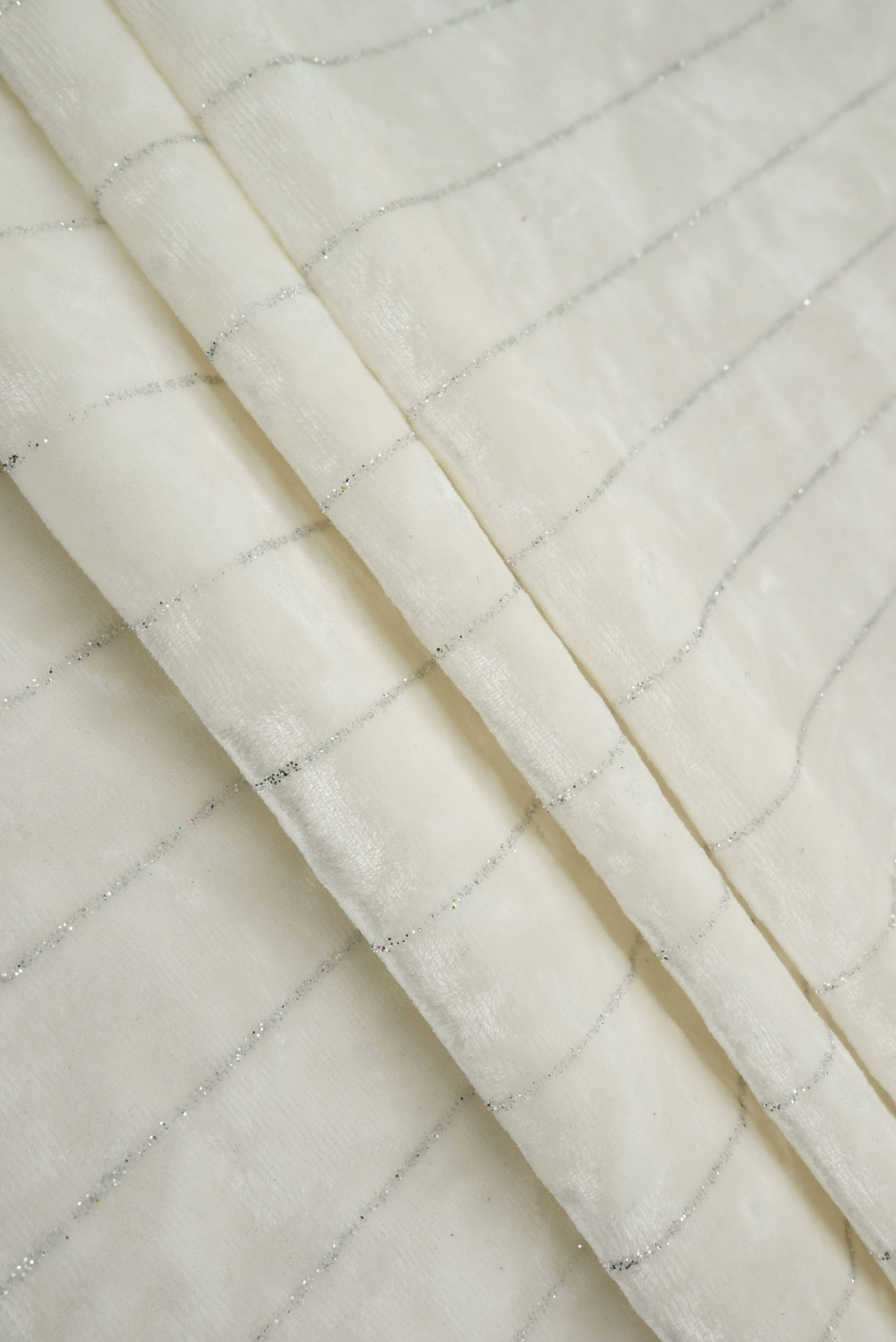 Velvet Glitter Stripe Knit Fabric - KNT4551