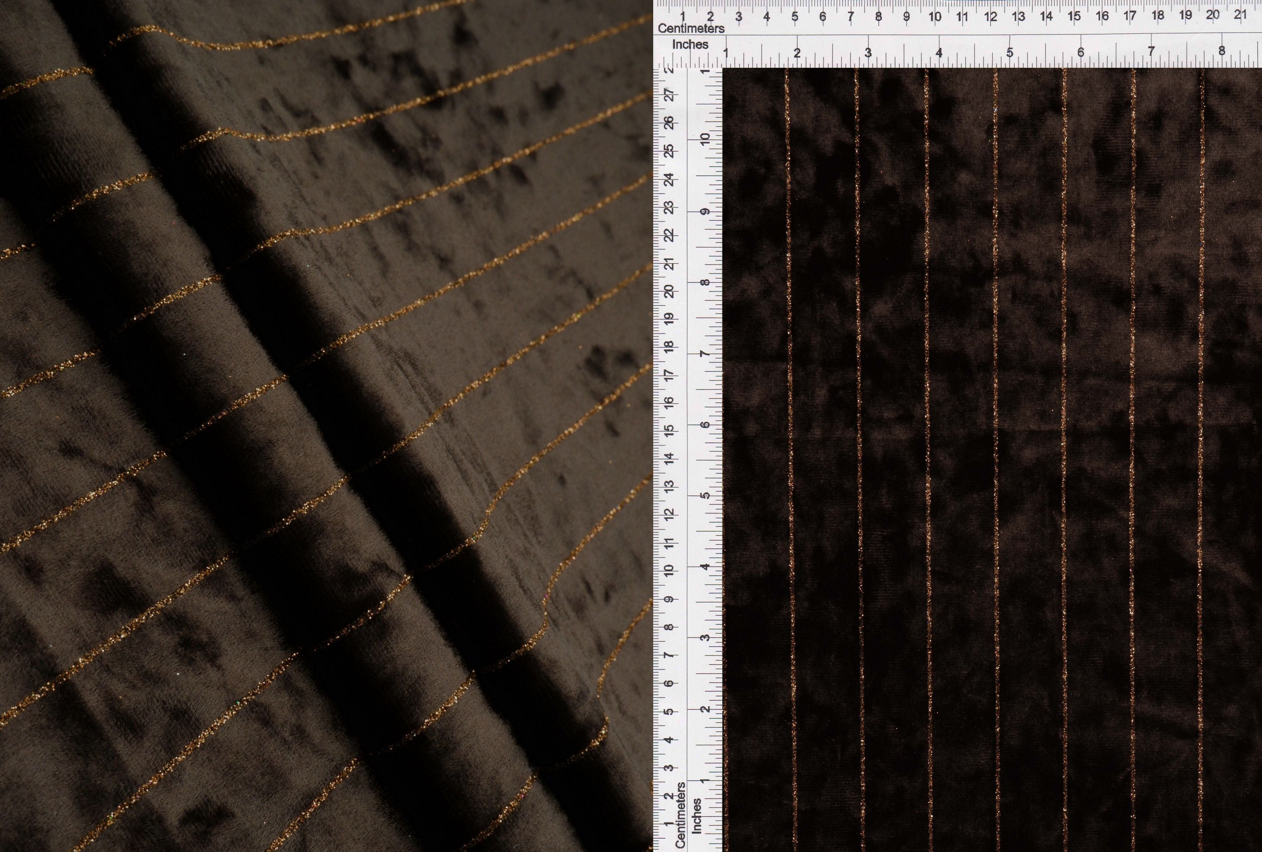 Velvet Glitter Stripe Knit Fabric - KNT4551