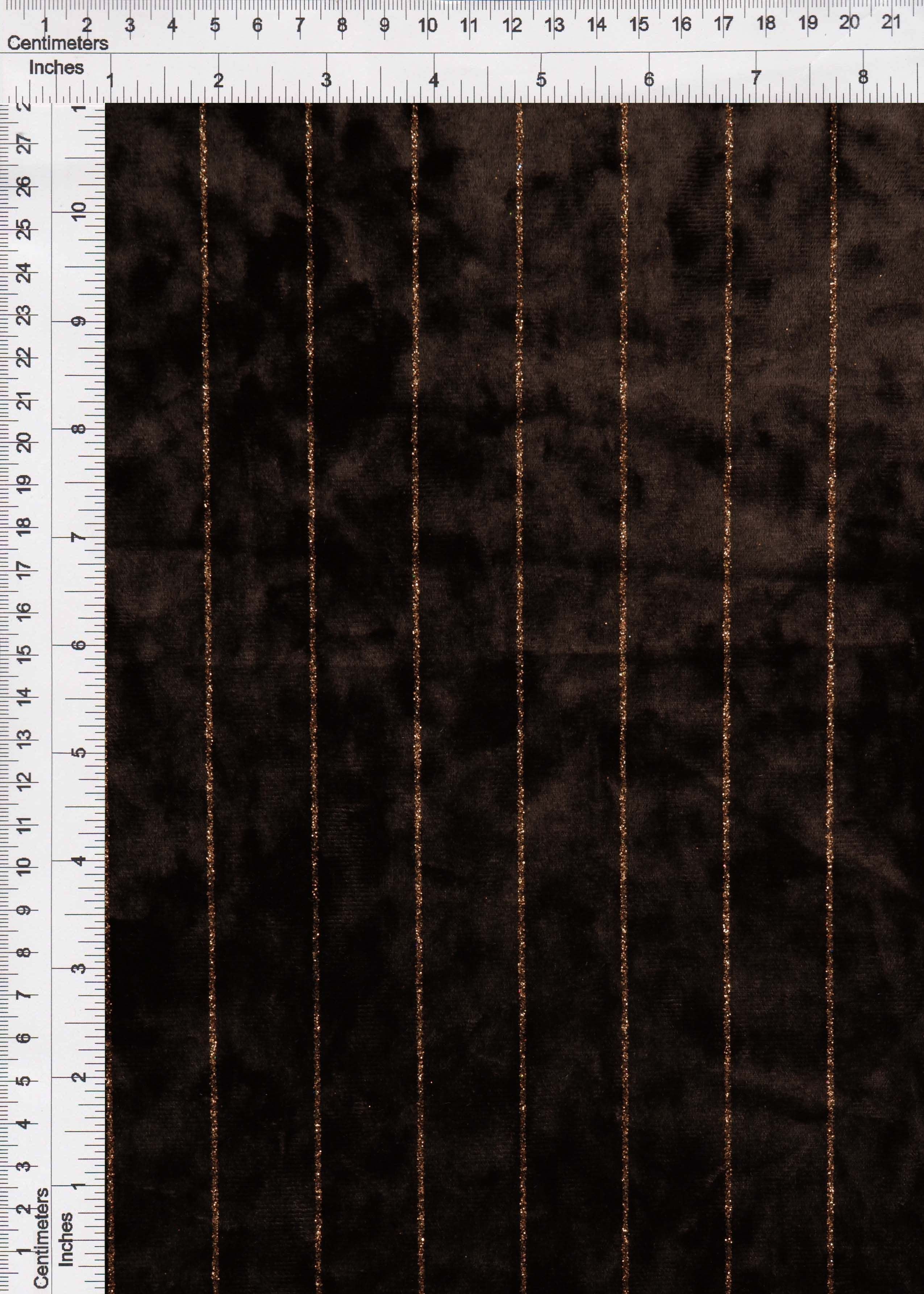 Velvet Glitter Stripe Knit Fabric - KNT4551