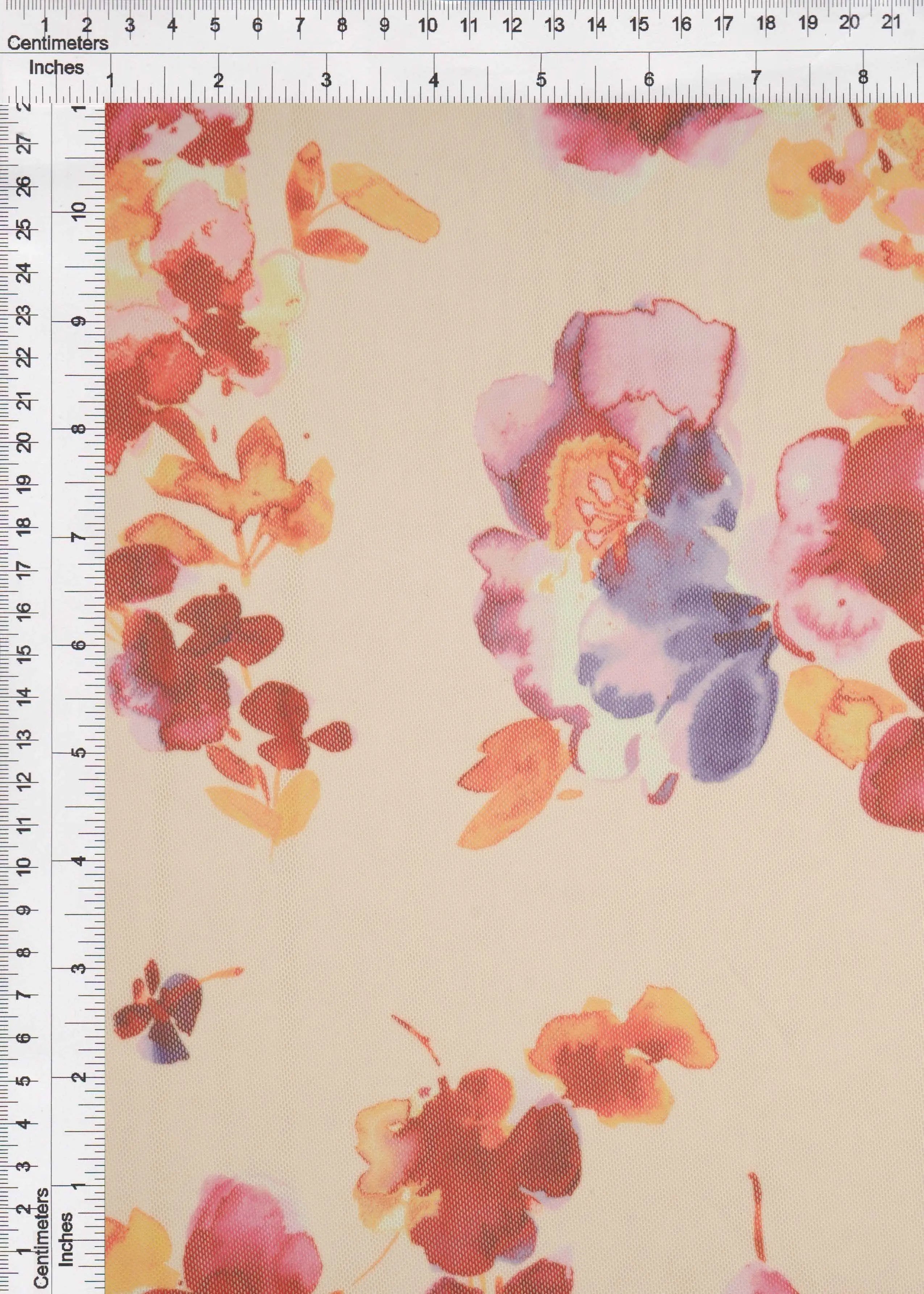 Floral Digital Mesh Fabric - MESH-MS11311D