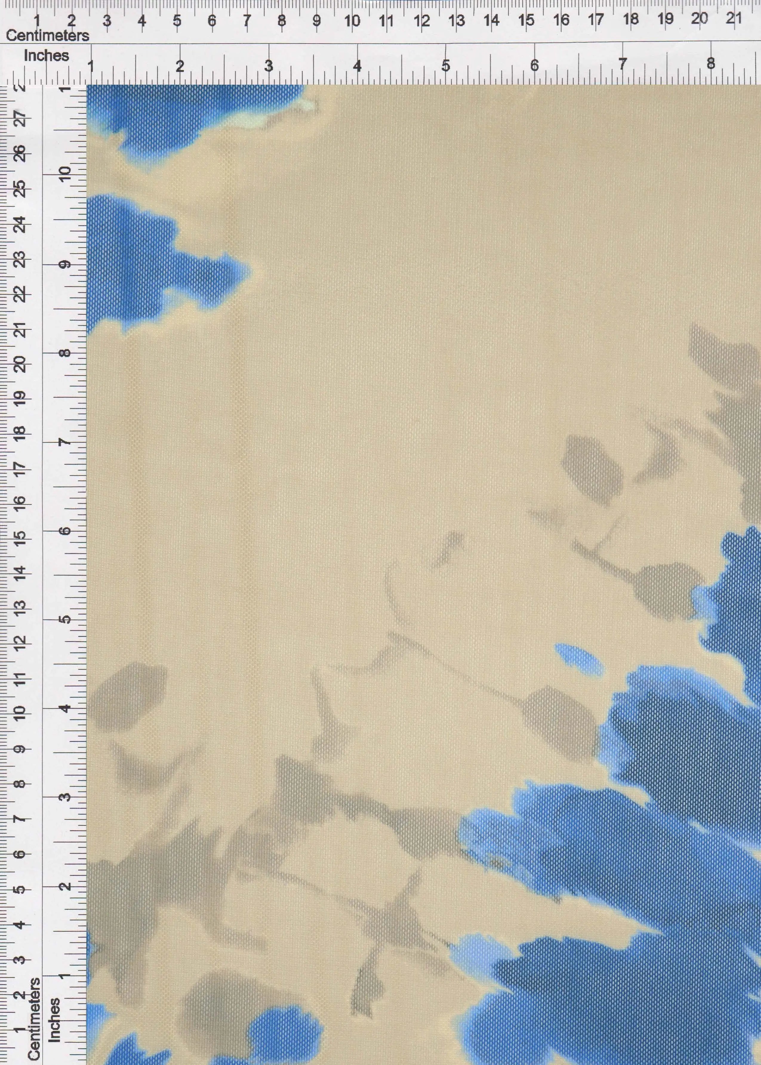 MESH-MS11308D INDIGO ABSTRACT BLOUSE BLUE BODYSUIT CAMI DIGITAL PRINT FLOCKING LOUNGEWEAR MESH POLYESTER SPANDEX STRETCH TOPS TUNICS