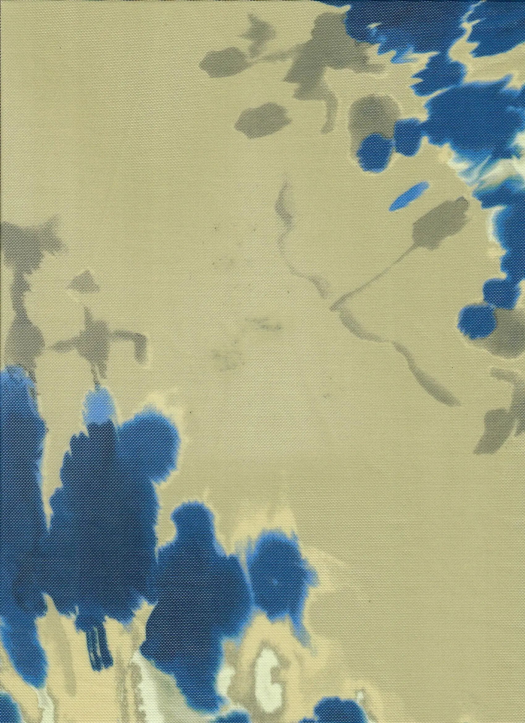 MESH-MS11308D INDIGO ABSTRACT BLOUSE BLUE BODYSUIT CAMI DIGITAL PRINT FLOCKING LOUNGEWEAR MESH POLYESTER SPANDEX STRETCH TOPS TUNICS