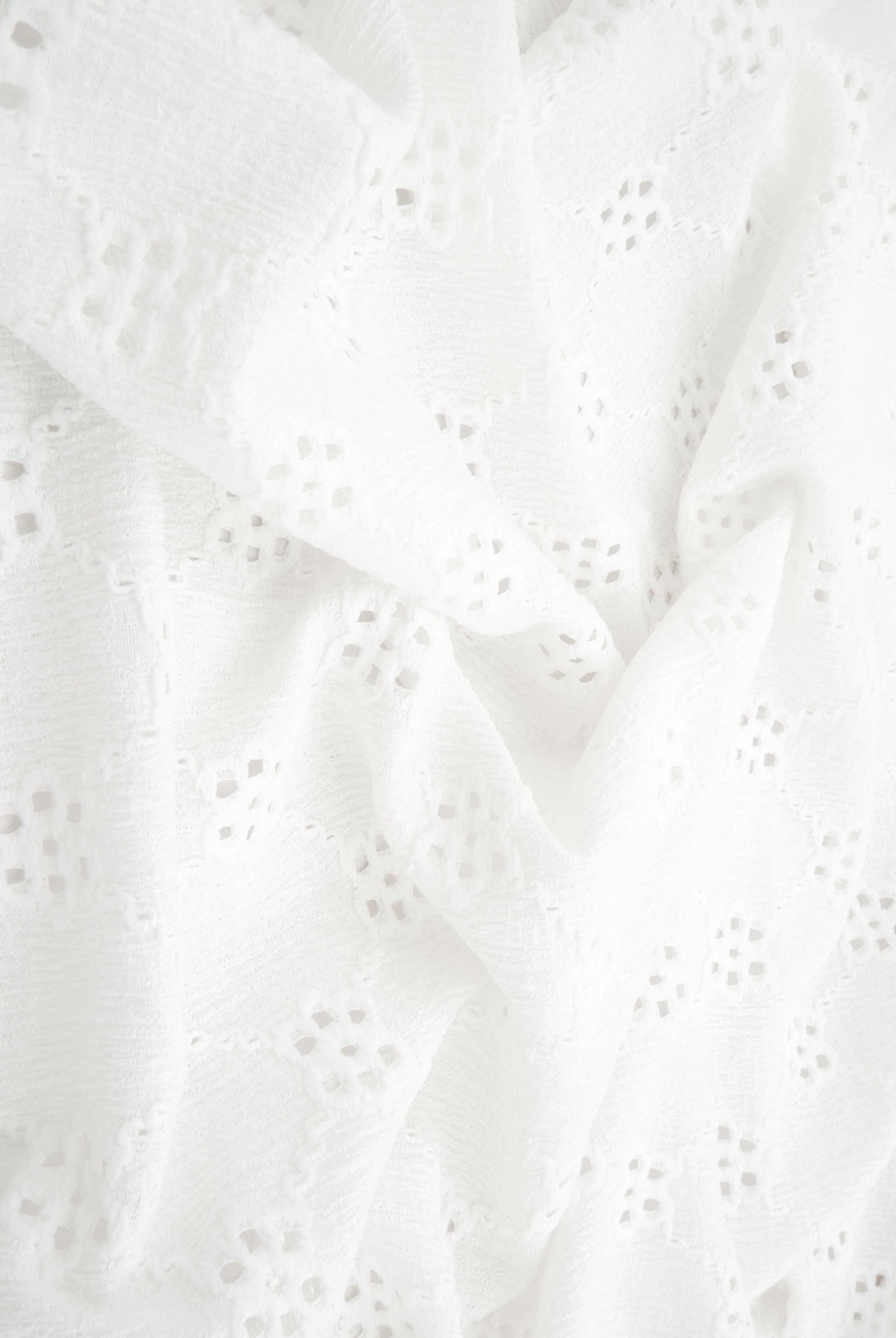 Geo Floral Eyelet Lace Fabric - LACE4556