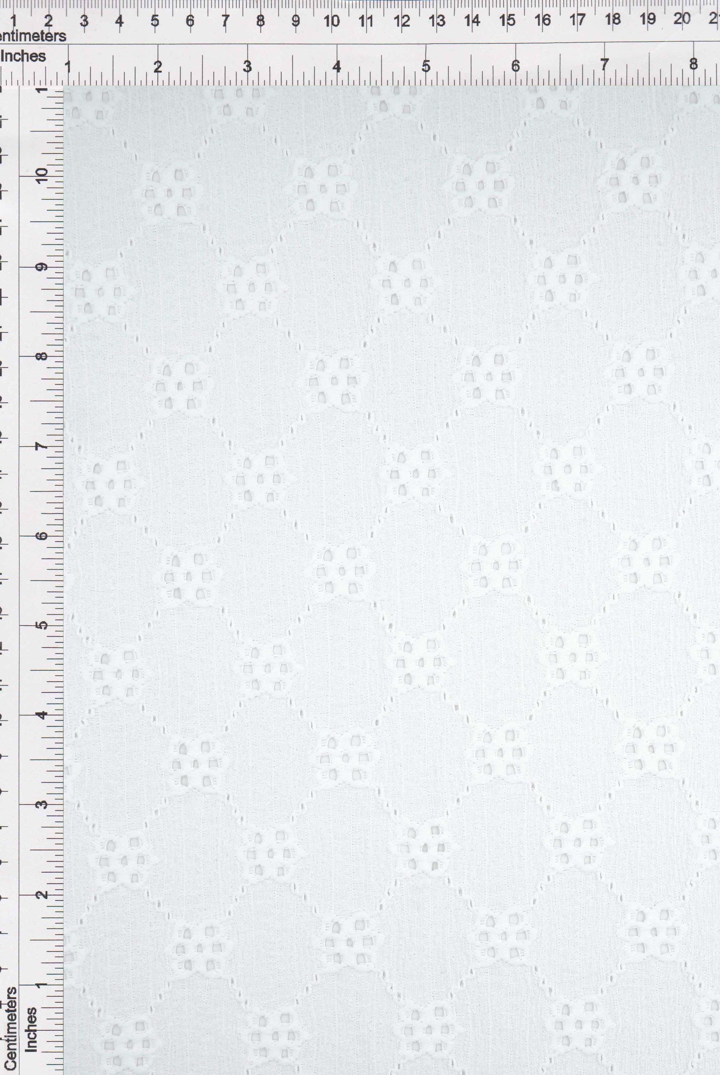 Geo Floral Eyelet Lace Fabric - LACE4556