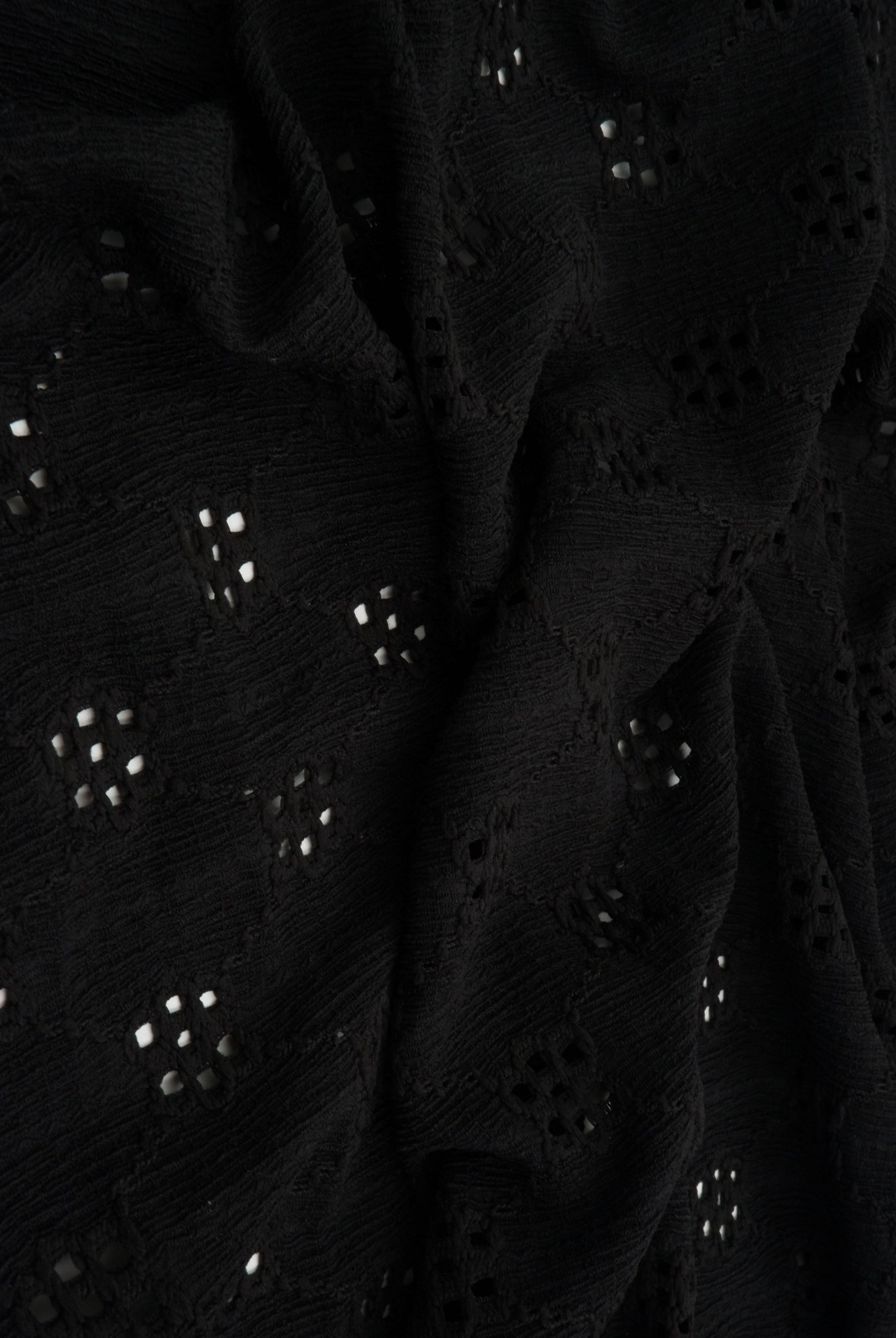 Geo Floral Eyelet Lace Fabric - LACE4556