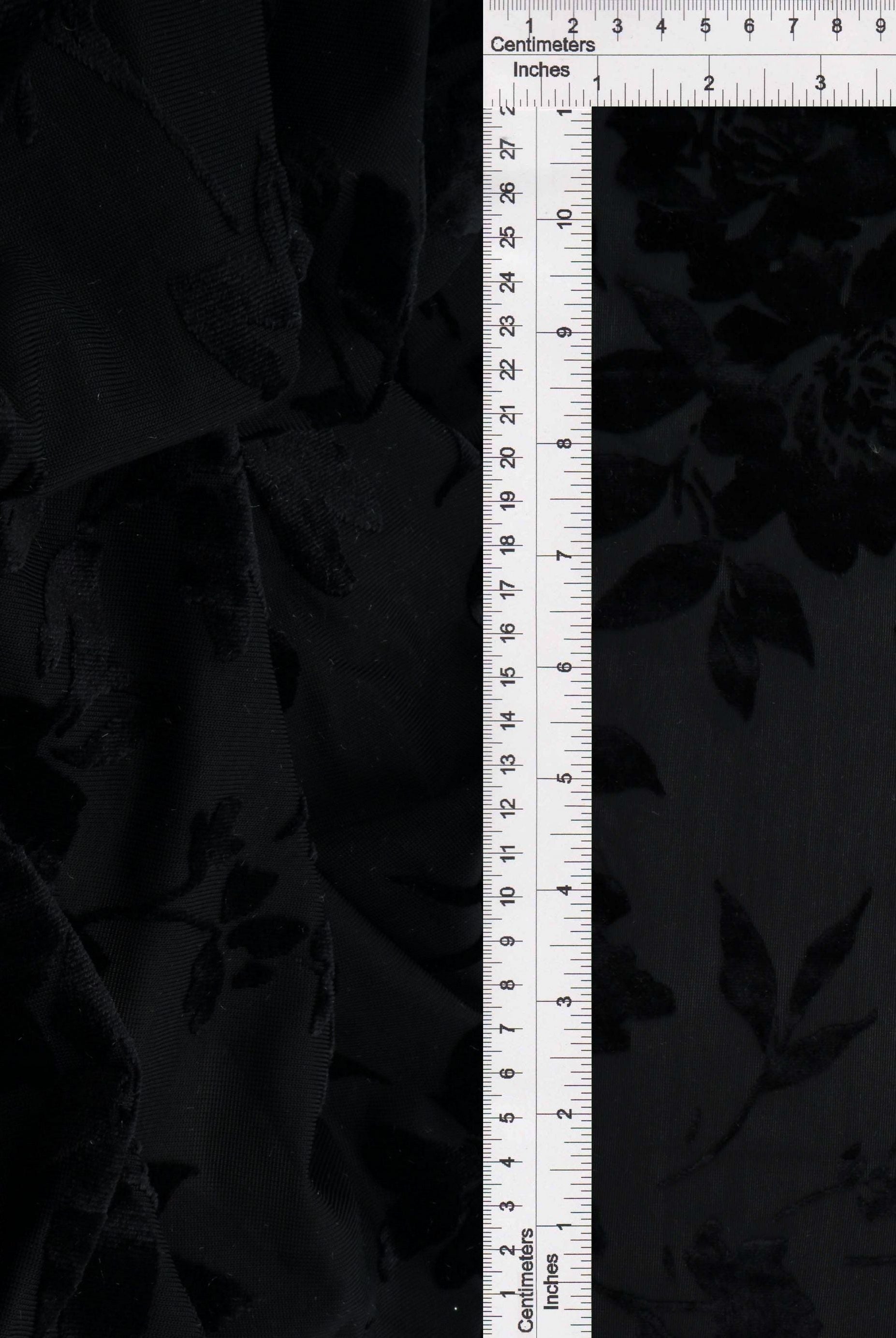 Floral Velvet Burnout Stretch Knit Fabric - KNT3869-MS11375