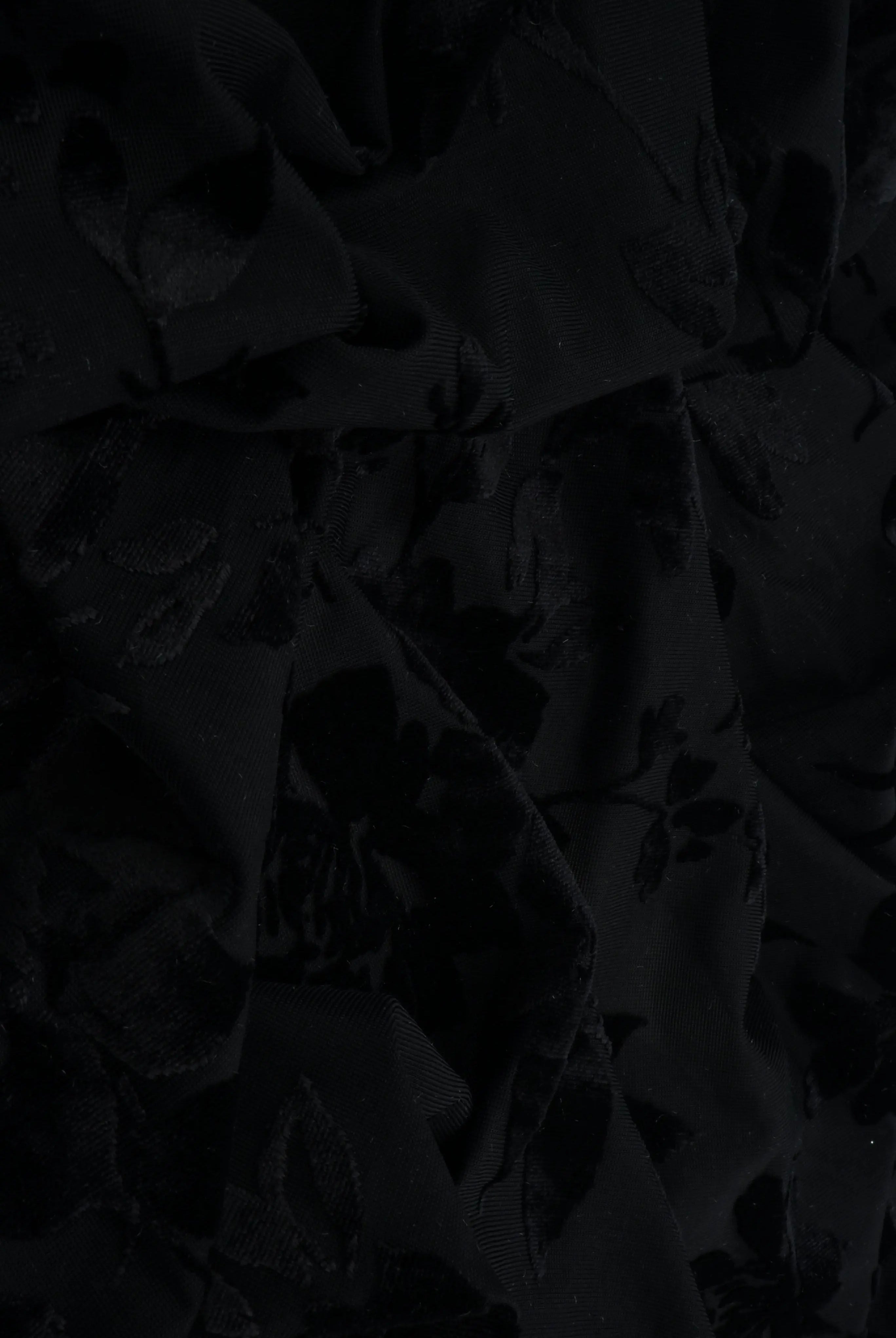 KNT3869-MS11375 BLACK BLACK BLOUSE BODYSUIT BOTTOMS BURNOUT CAMI DRESS FLORAL KNIT NYLON PANTS POLYESTER PRINT-B SPANDEX STRETCH TOPS TUNICS