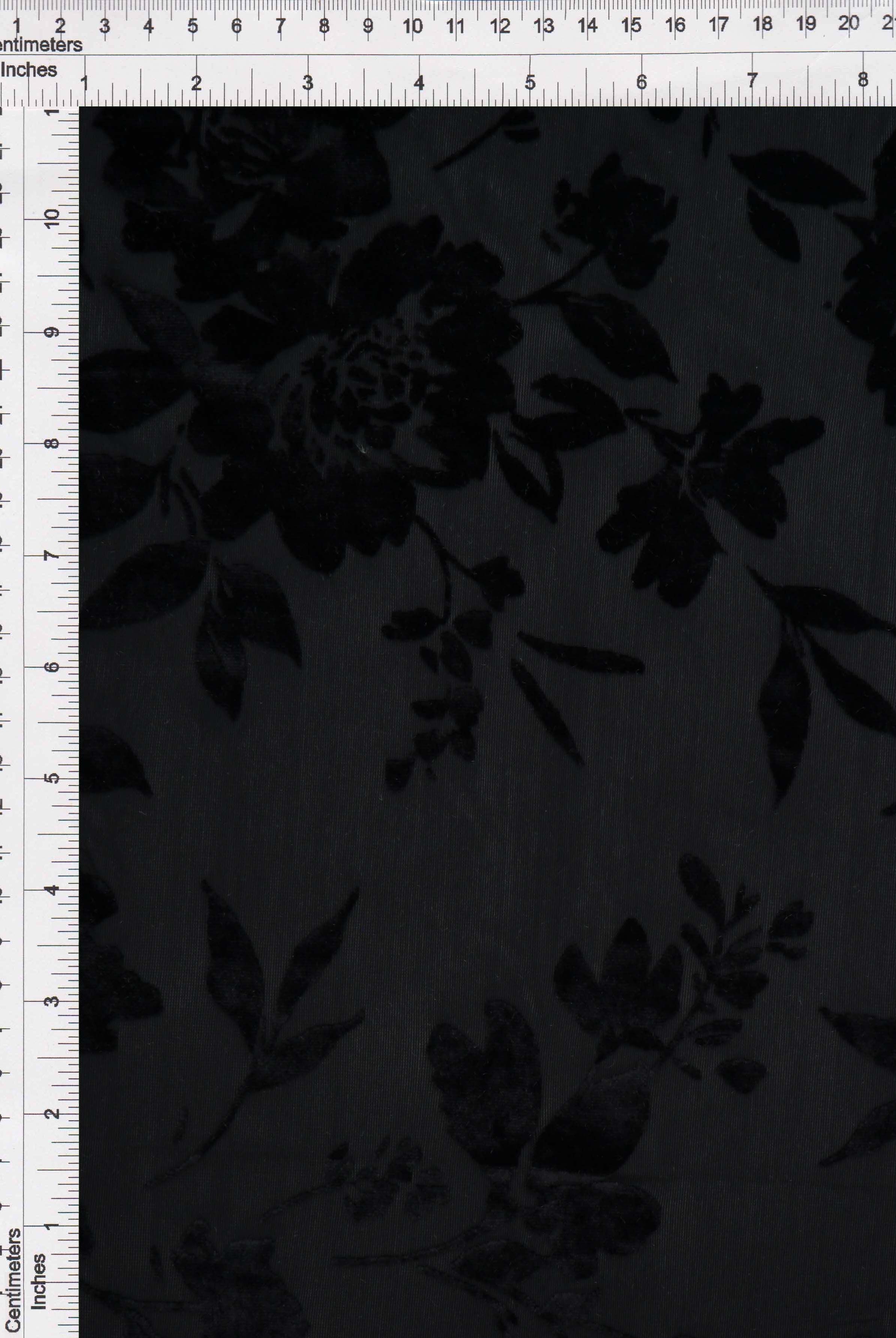 Floral Velvet Burnout Stretch Knit Fabric - KNT3869-MS11375