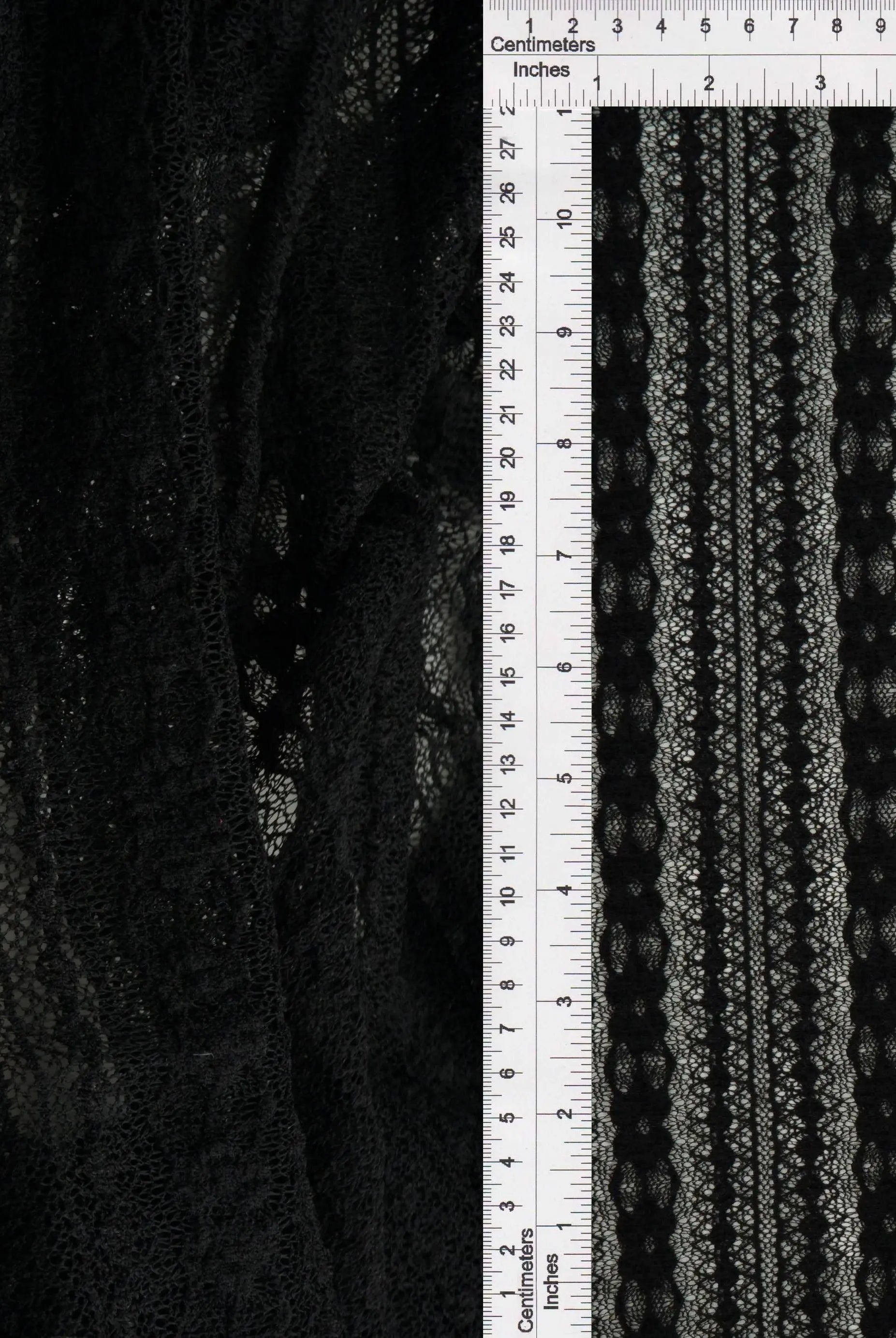 KNC-33537 BLACK BLACK BLOUSE DRESS FLOWER KNIT LACE NYLON SOLID SPANDEX STRIPE TEXTURE TUNICS