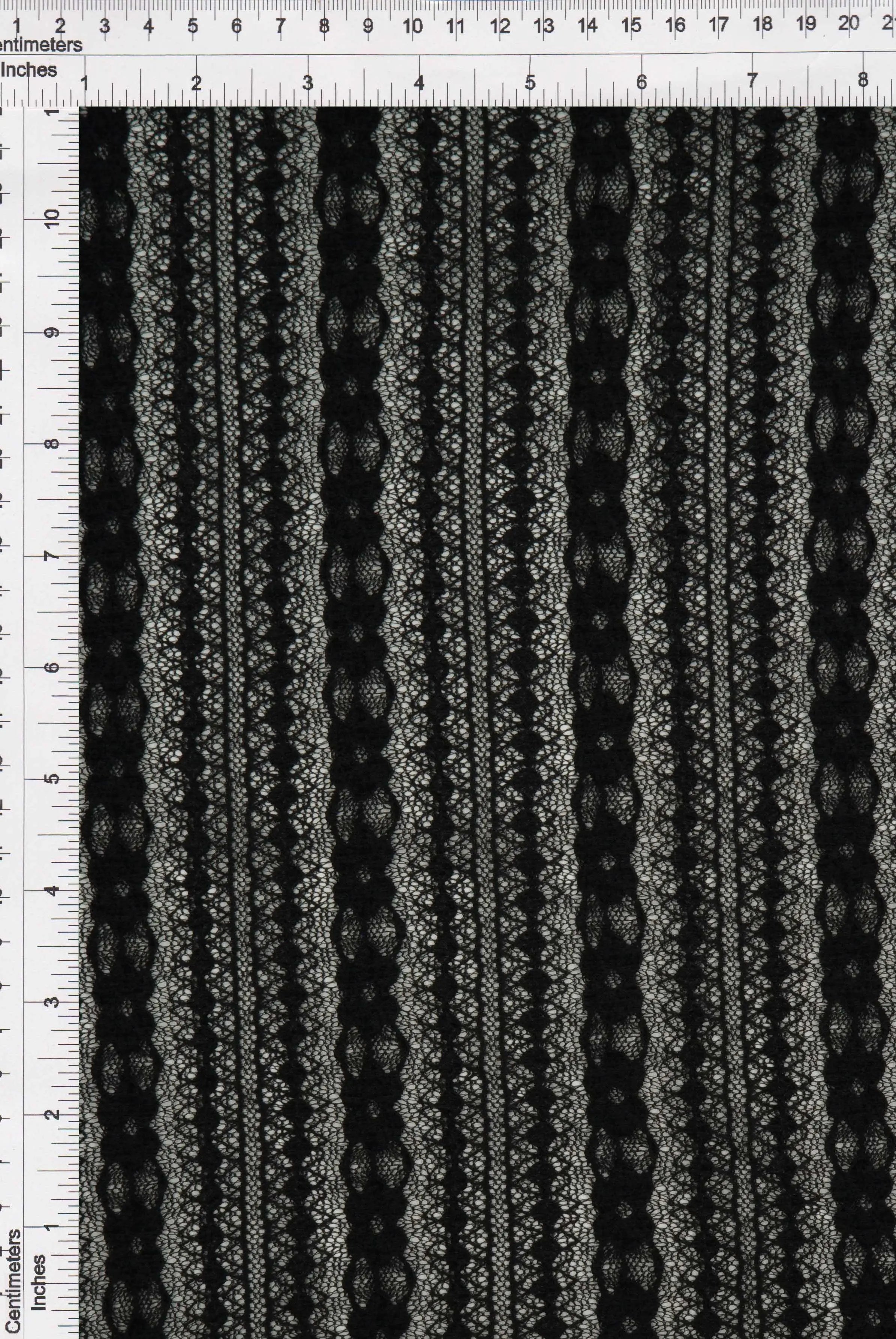 KNC-33537 BLACK BLACK BLOUSE DRESS FLOWER KNIT LACE NYLON SOLID SPANDEX STRIPE TEXTURE TUNICS