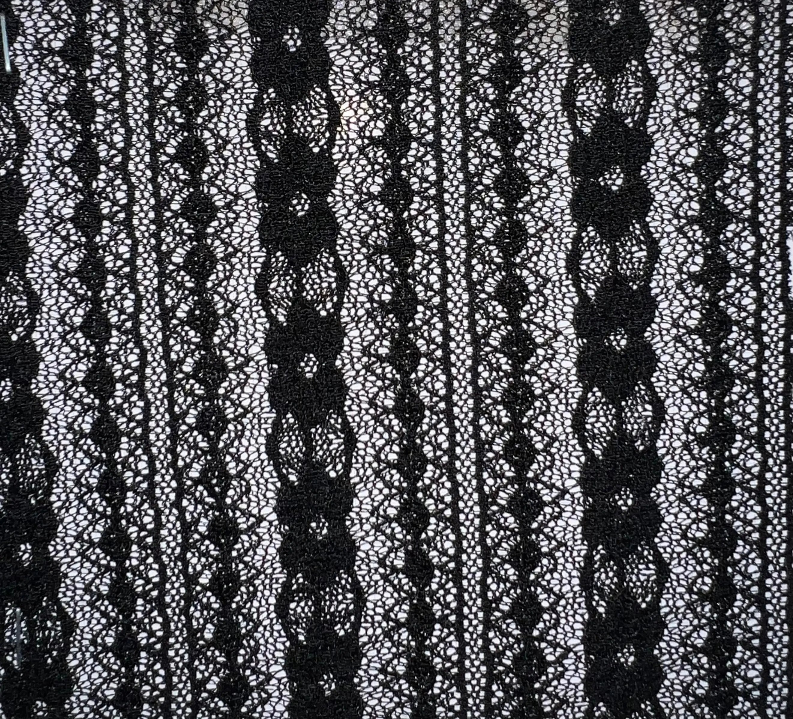 KNC-33537 BLACK BLACK BLOUSE DRESS FLOWER KNIT LACE NYLON SOLID SPANDEX STRIPE TEXTURE TUNICS