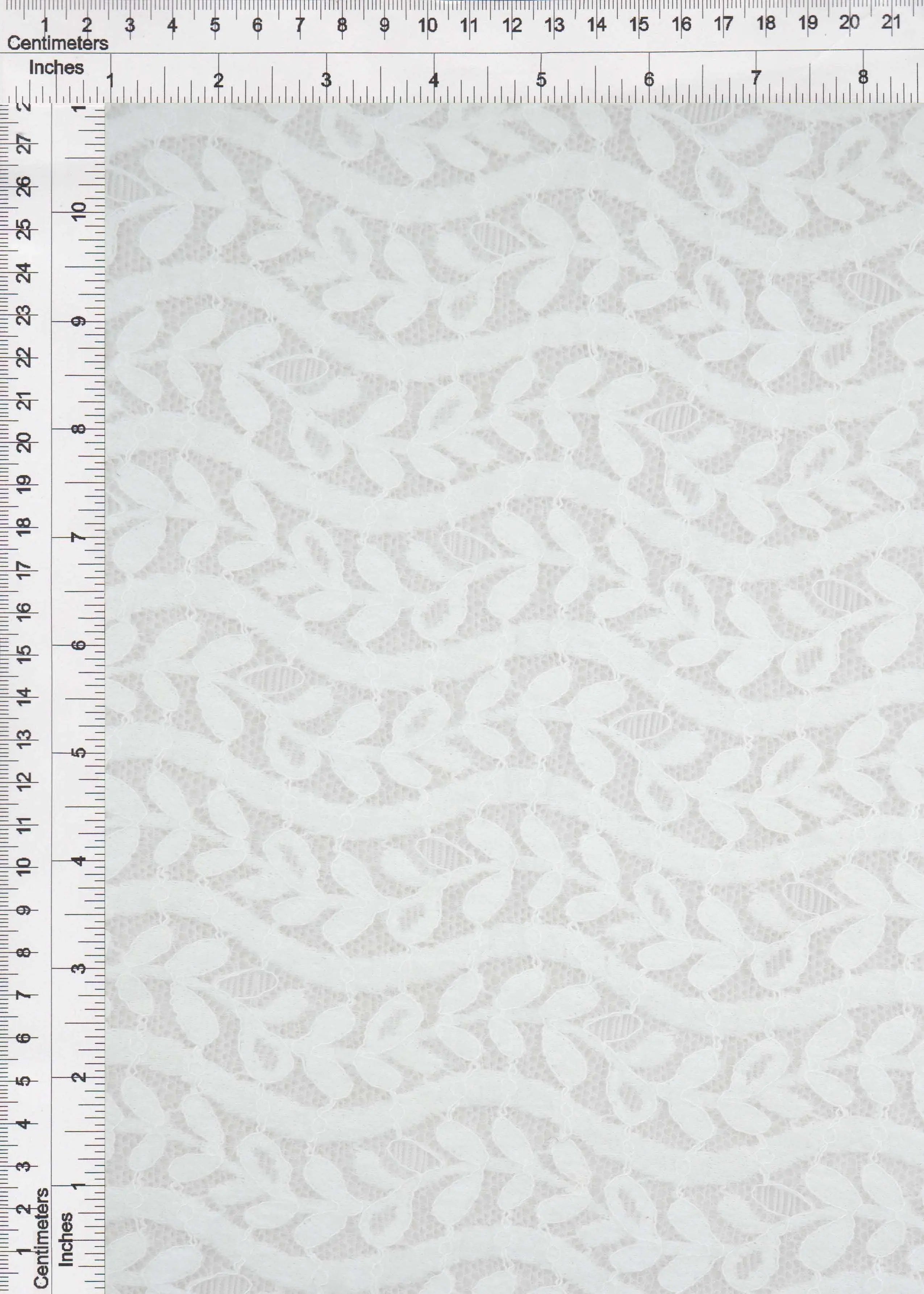 KNC-33538 WHITE BLOUSE DRESS KNIT LACE LEAF NYLON SOLID SPANDEX TEXTURE TUNICS WHITE