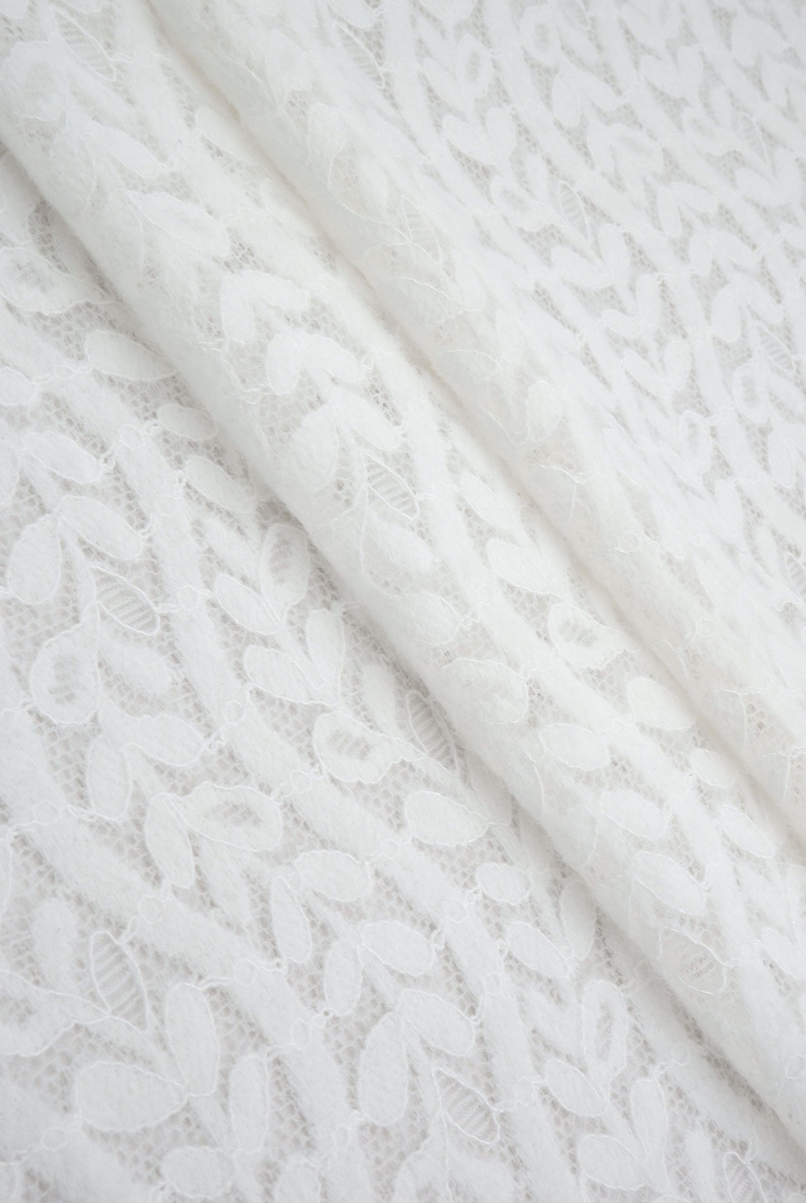 Leaf Pattern Lace Knit Fabric - KNC-33538