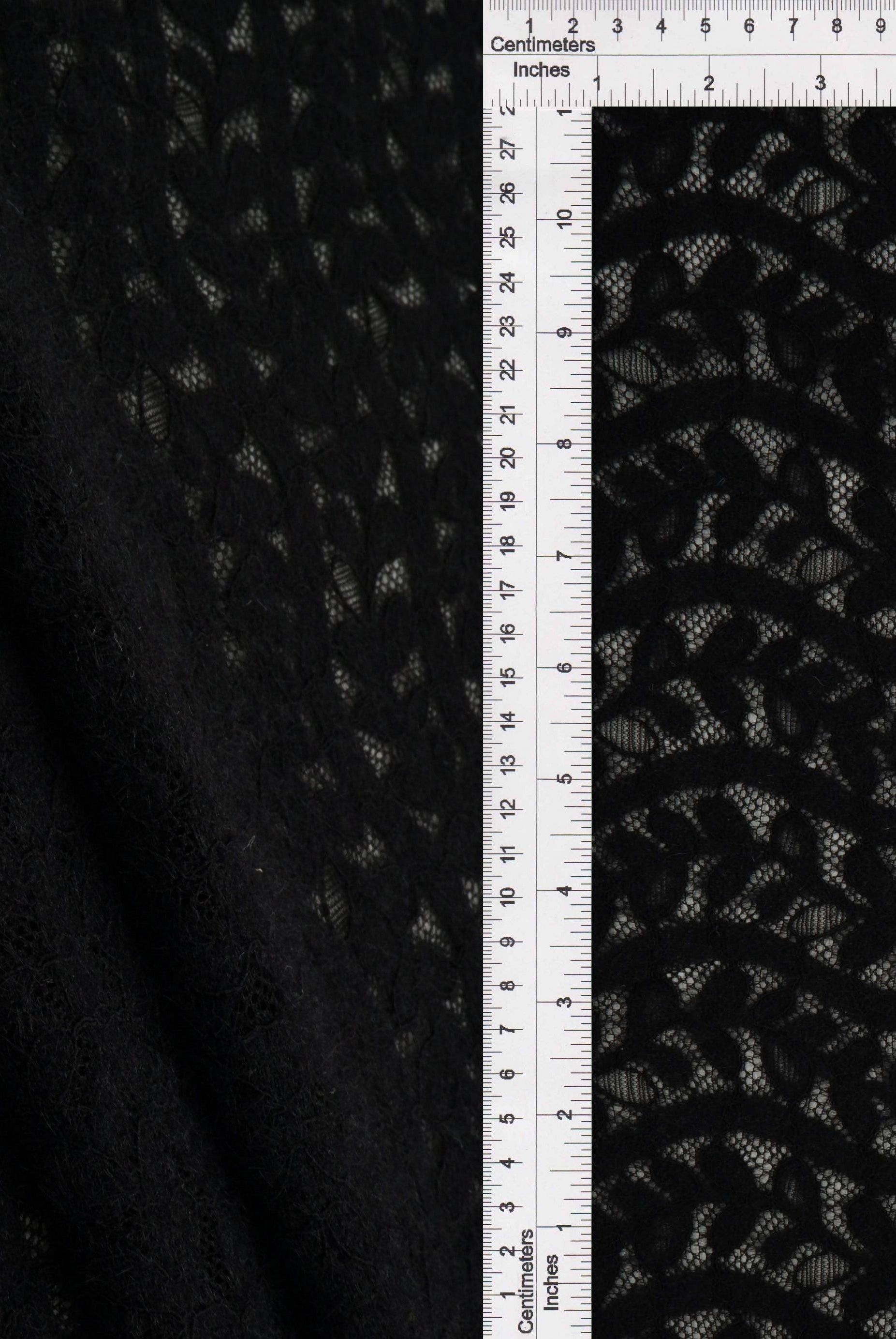 Leaf Pattern Lace Knit Fabric - KNC-33538