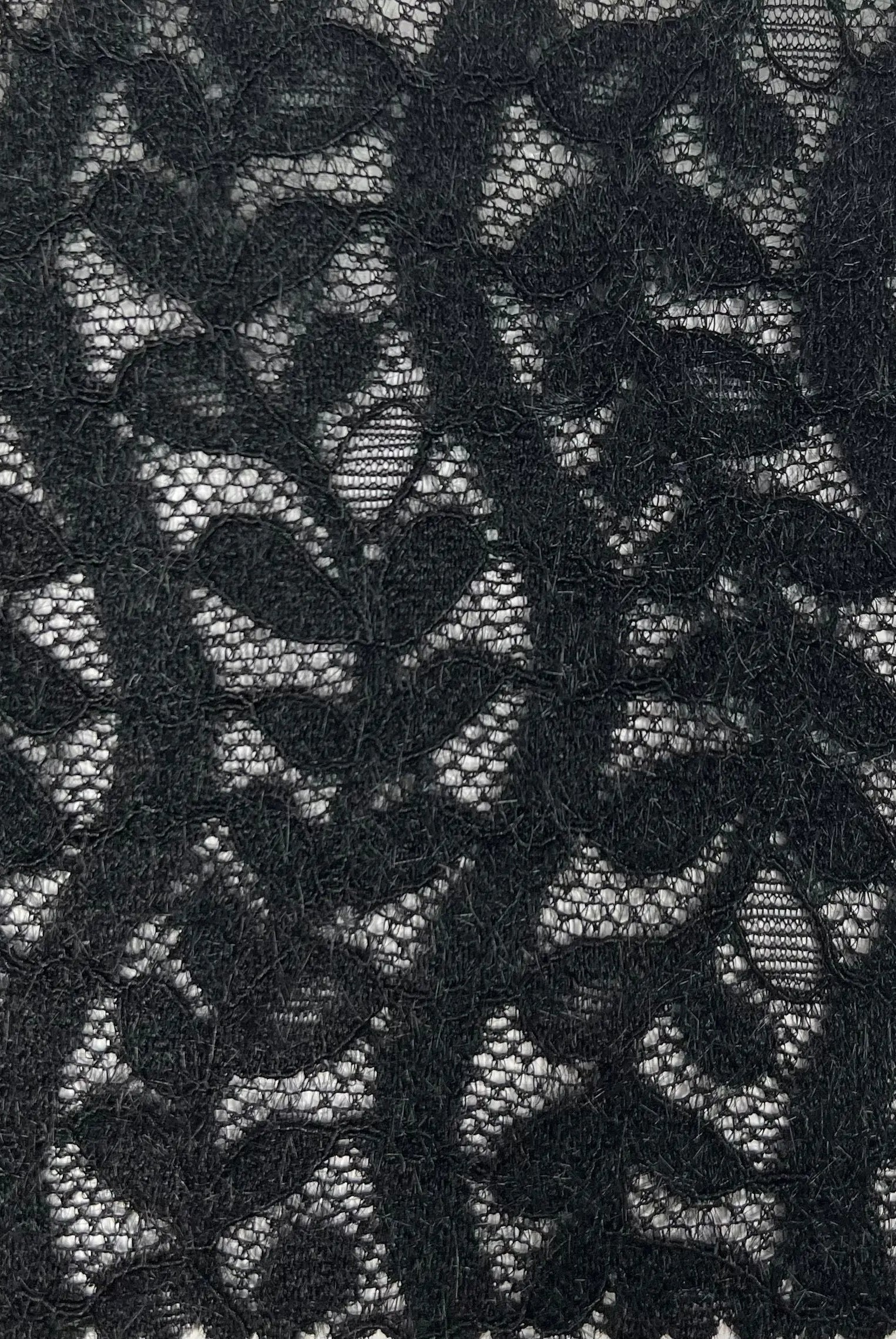 KNC-33538 BLACK BLACK BLOUSE DRESS KNIT LACE LEAF NYLON SOLID SPANDEX TEXTURE TUNICS