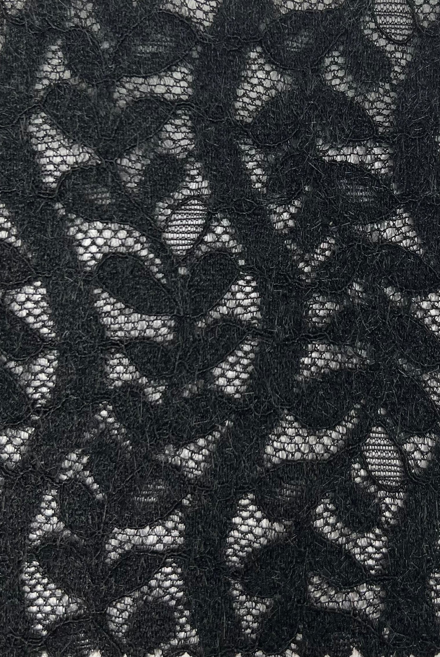 Leaf Pattern Lace Knit Fabric - KNC-33538