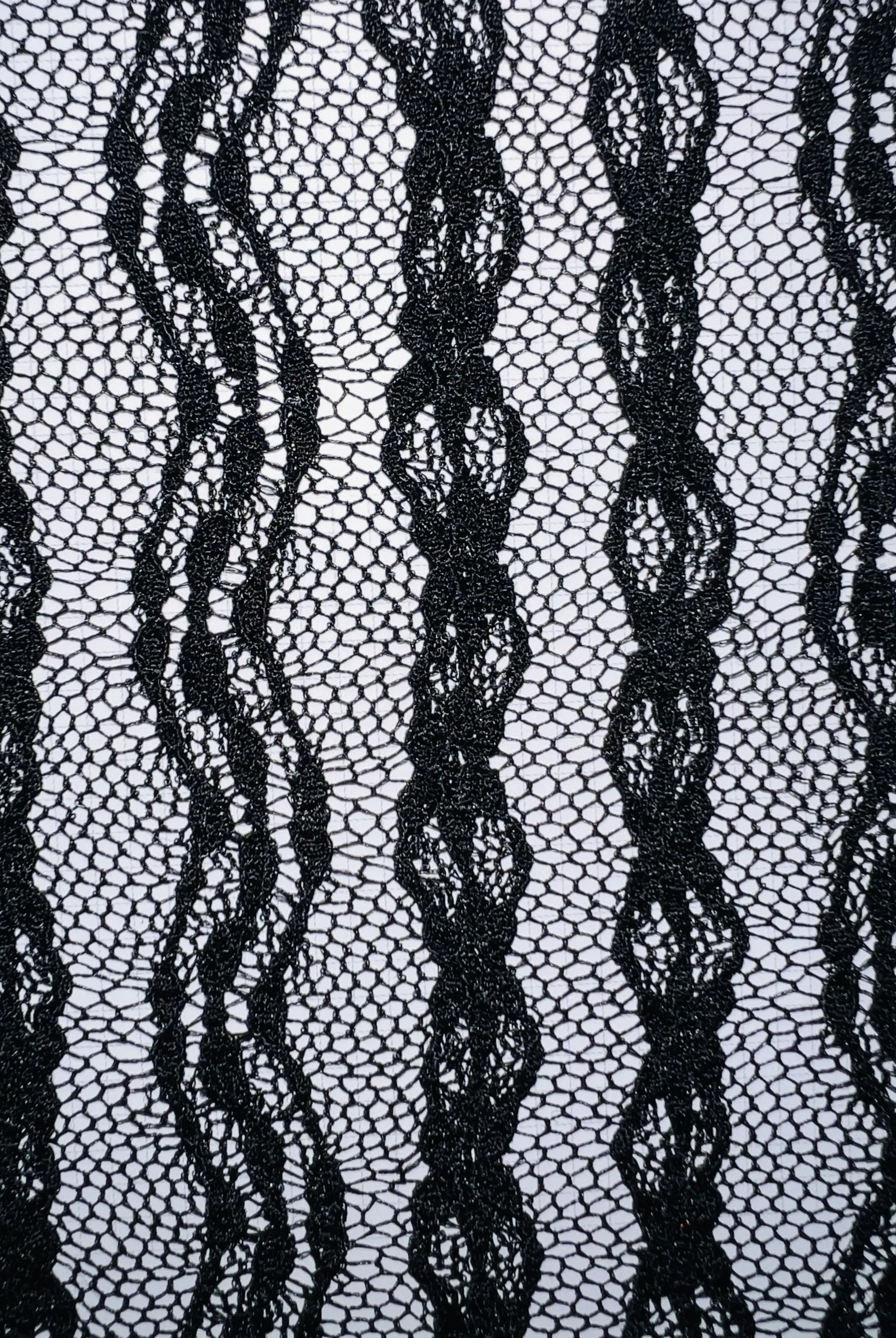 KNC-33535 BLACK BLACK BLOUSE CHEVRON DRESS KNIT LACE NYLON SOLID SPANDEX STRIPE TEXTURE TOPS TUNICS