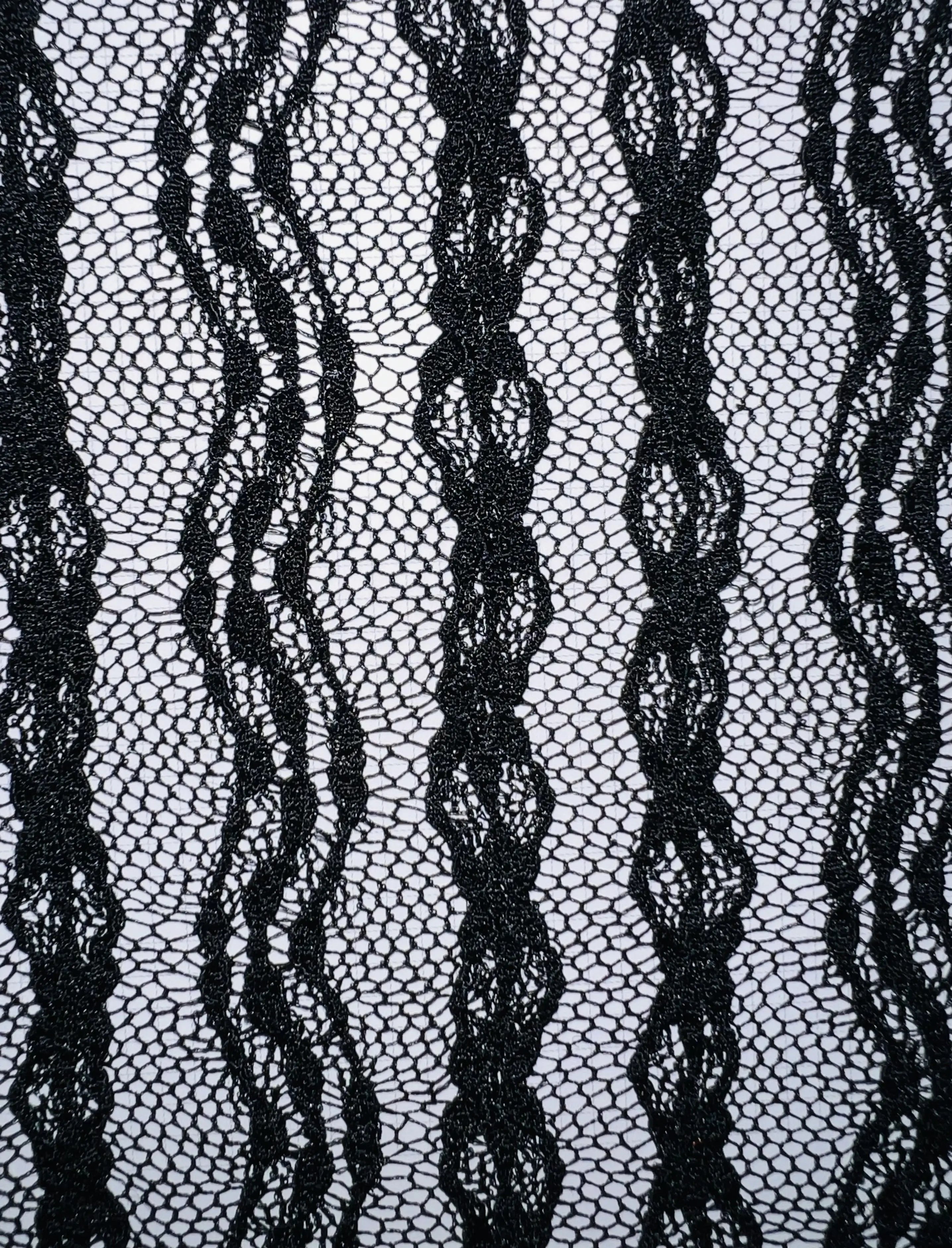 KNC-33535 BLACK BLACK BLOUSE CHEVRON DRESS KNIT LACE NYLON SOLID SPANDEX STRIPE TEXTURE TOPS TUNICS