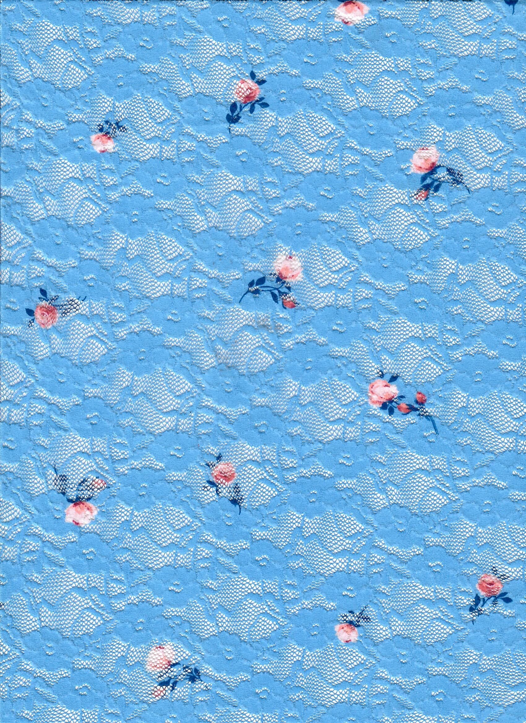 LACE4481-M11372 BLUE BLOUSE BODYSUIT BOTTOMS DITSY DRESS LACE LOUNGEWEAR POLYESTER PRINT SKIRTS SPANDEX T-SHIRT TOPS TUNICS